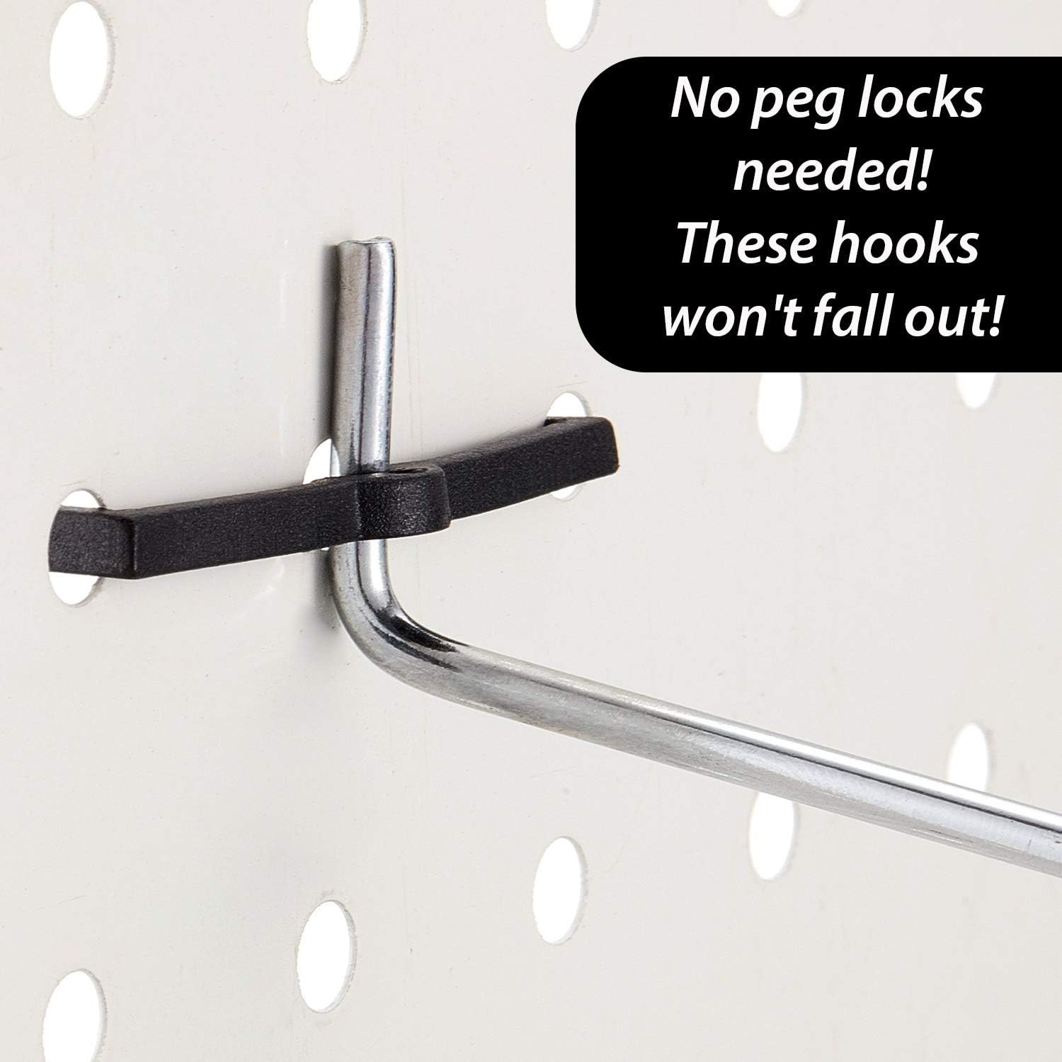 Set of 200 Durable Black Plastic Pegboard Clips - Easy Install & Adjustable