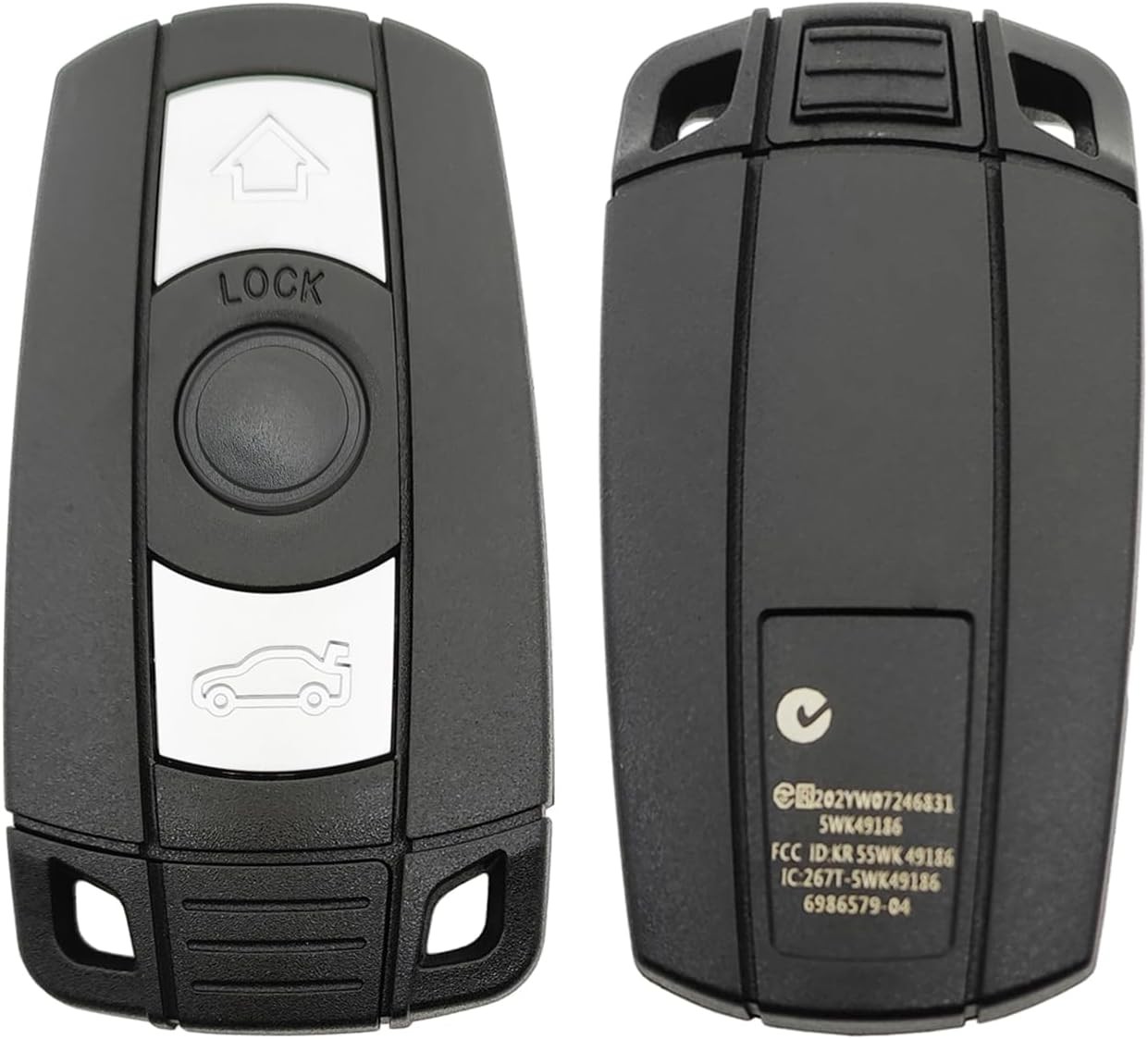 Keyless Entry Replacement Key Fob Case Cover fit for BMW 1 3 5 Series Black
