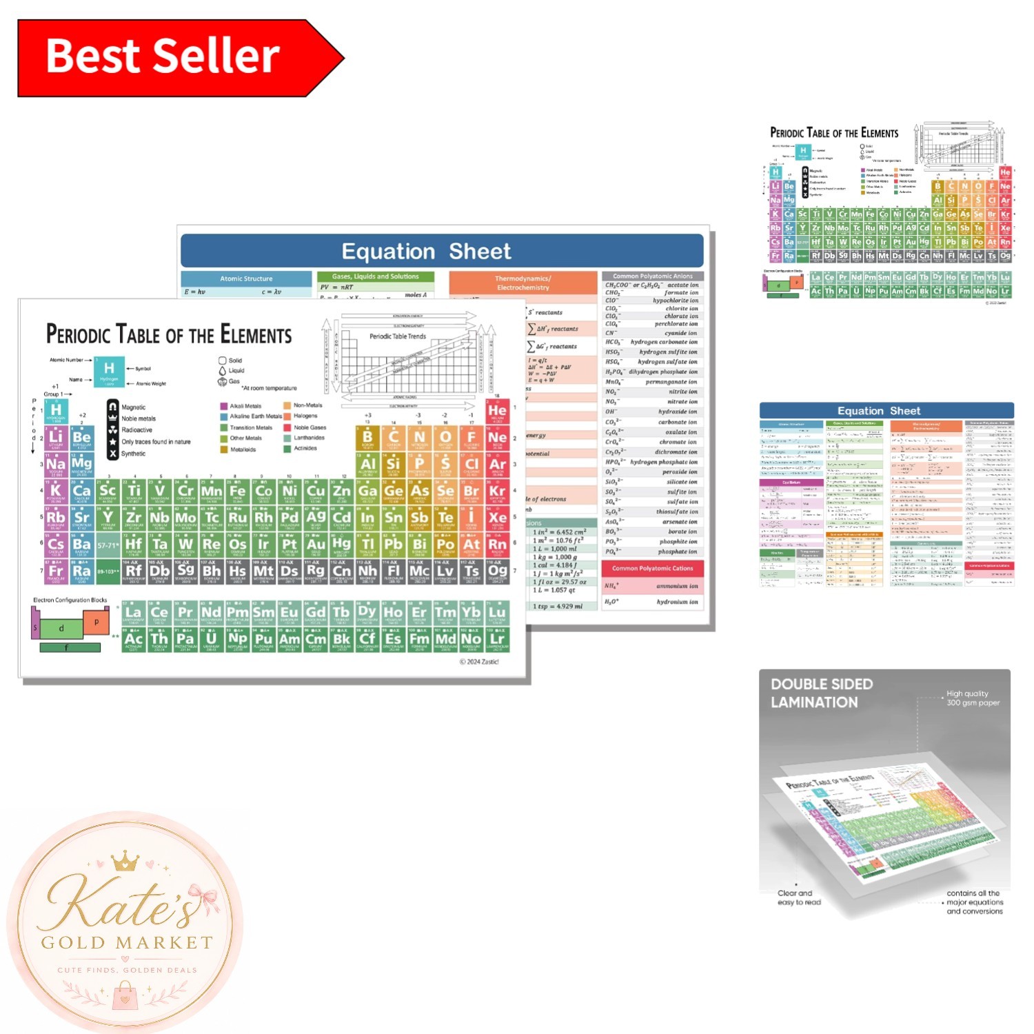 Essential 9x12 Laminated Periodic Table - Perfect for AP Chemistry Preparation