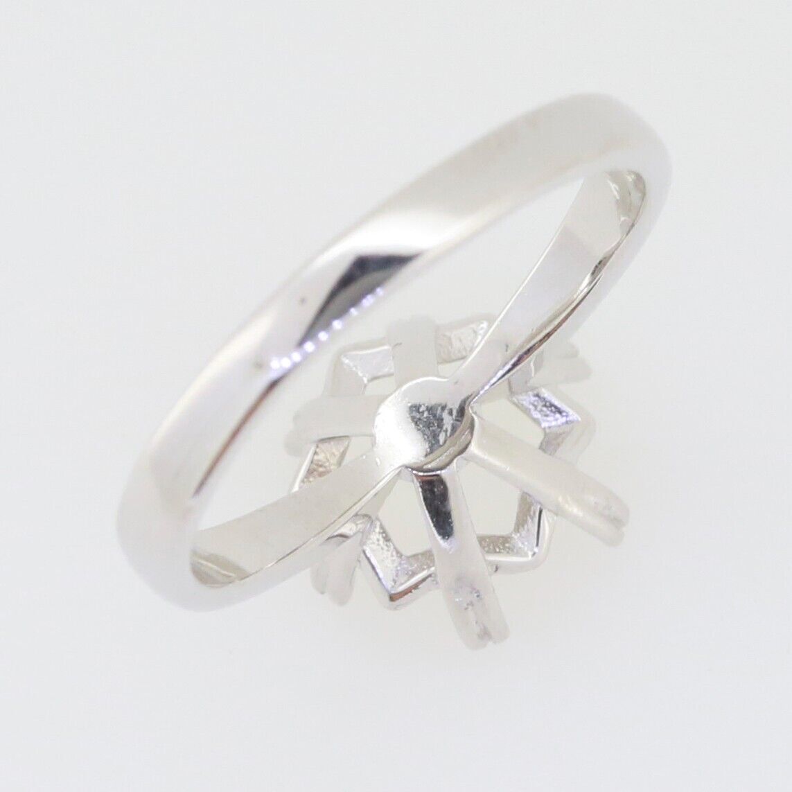 Sterling Silver Semi Mount Ring Setting Round Rd 8X8mm Engagement