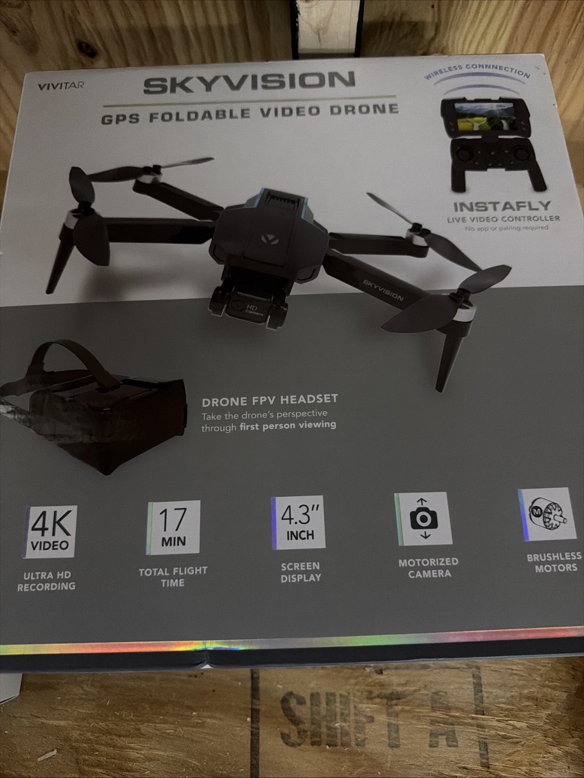 Vivitar Skyvision Gps Foldable Video Drone DRCSC5-BLK