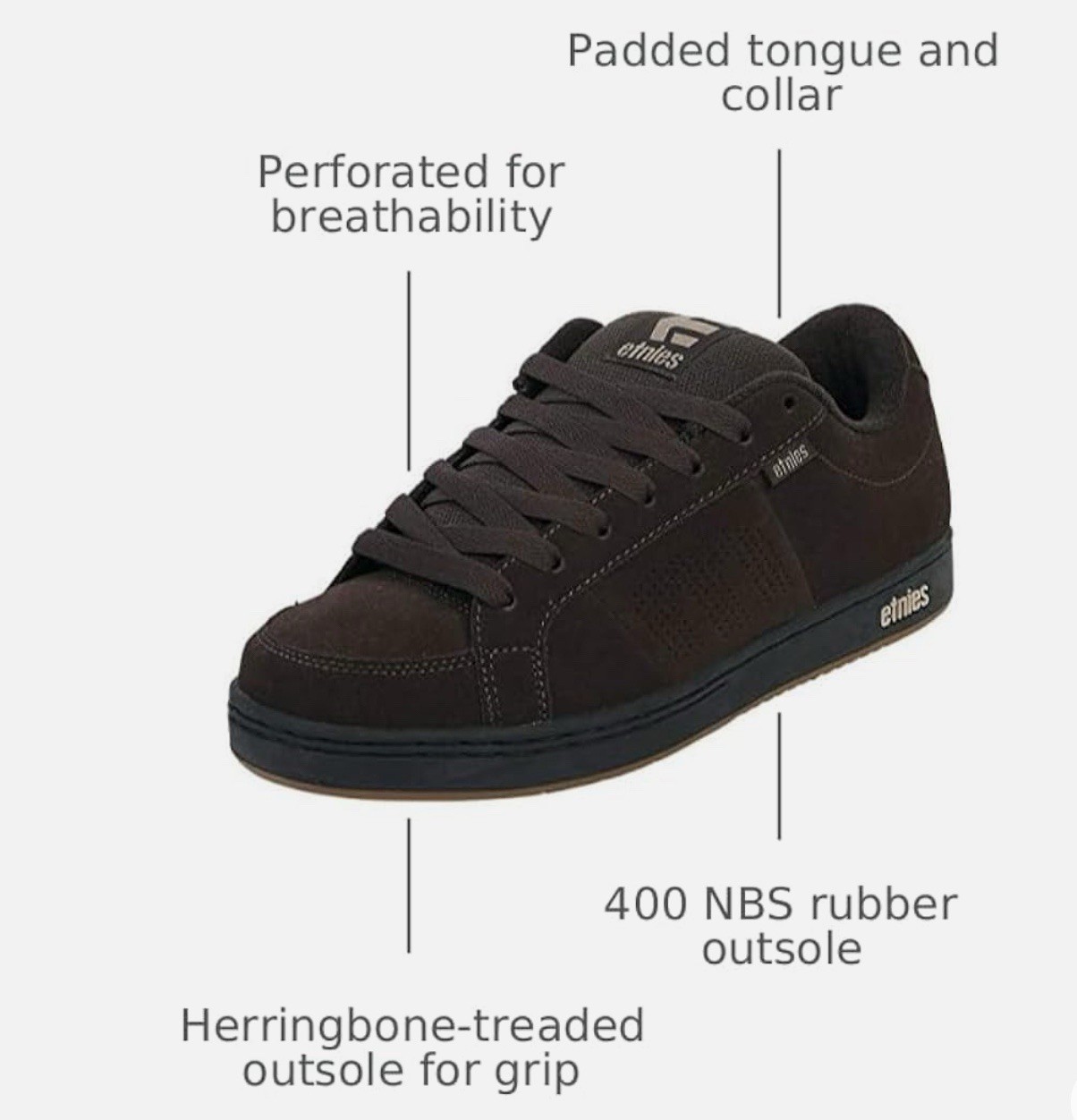 Etnies Kingpin Mens Skate Trainers in Brown Men’s Size 10 - NEW IN BOX