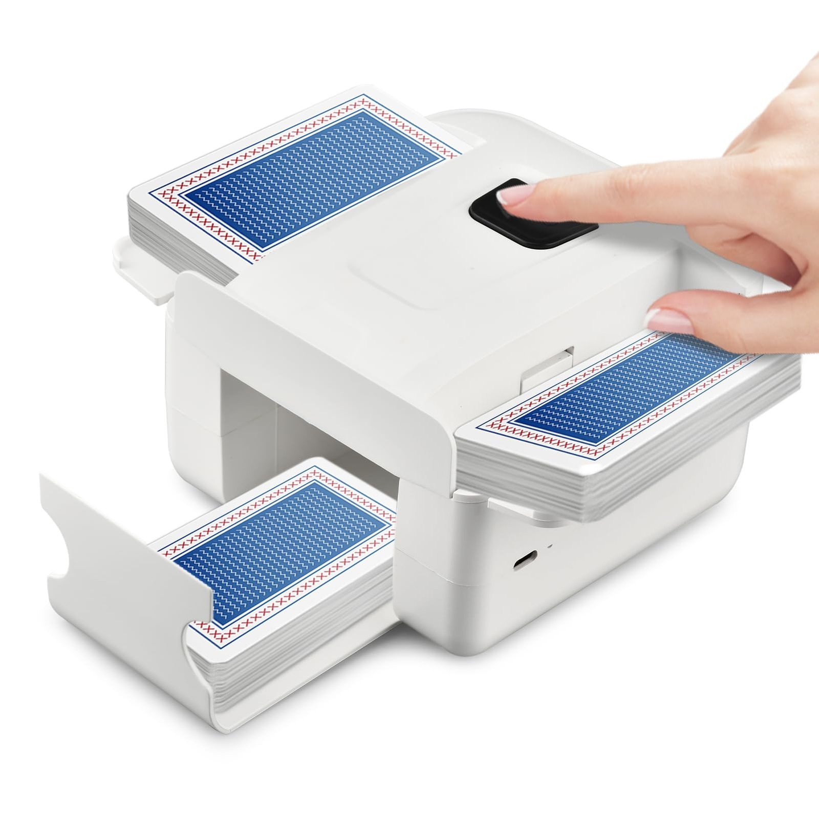 Automatic Card Shuffler, Rechargeable, Low Noise & Portable, for 1-2 Decks, C...