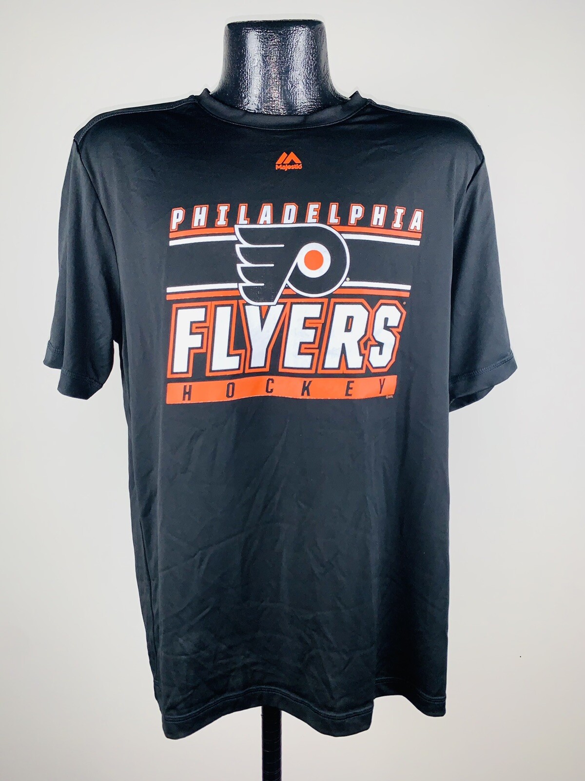 Men’s Majestic Philadelphia Flyers Defensemen Black Polyester Performance Tee XL