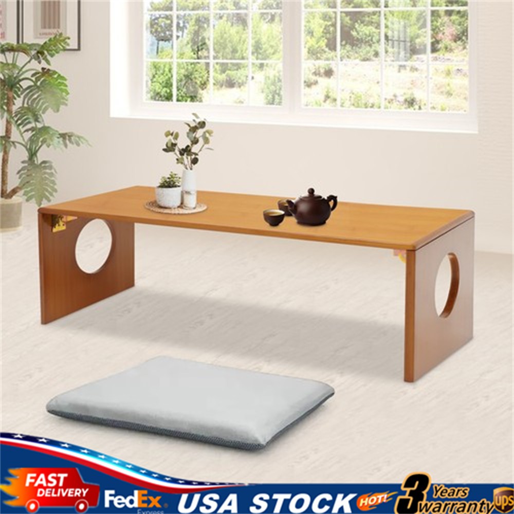 Folding Coffee Table Foldable Low Coffee Table Bamboo Floor Table Desk for Bed
