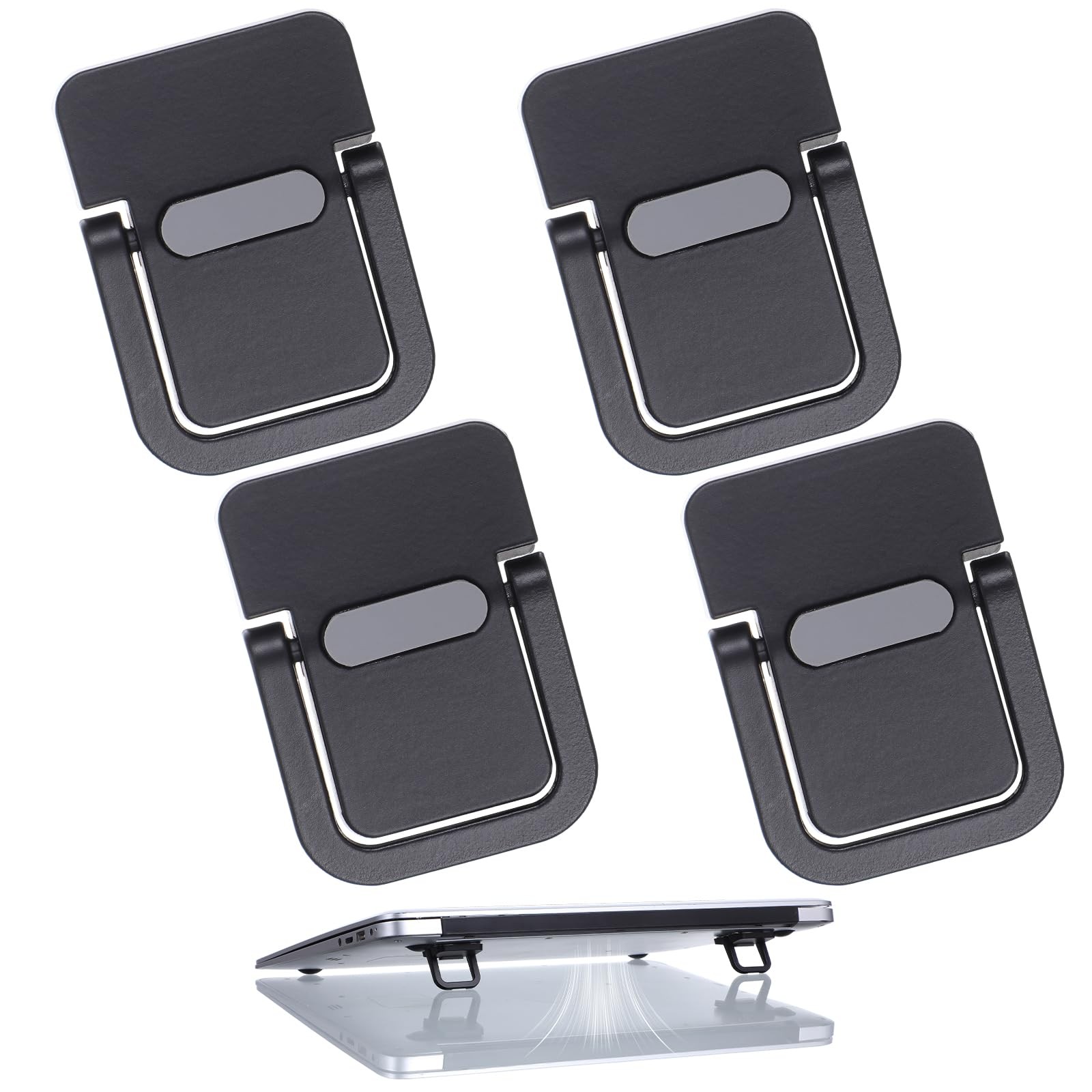 MBAIYO 4PCS Portable Keyboard Riser Self Adhesive Laptop Stand Black