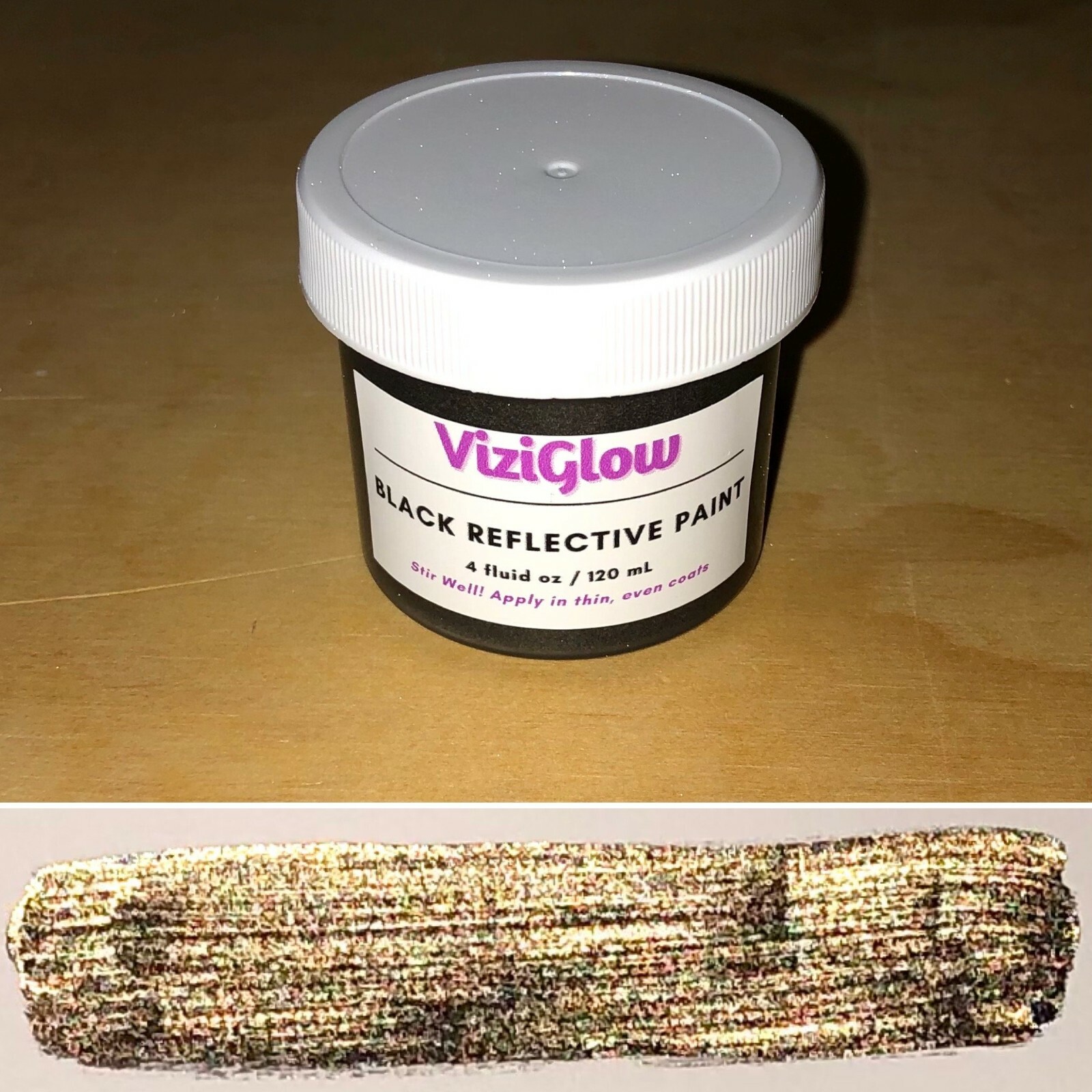 Black Reflective Paint - 4 oz - high-visibility, reflective, outdoor use