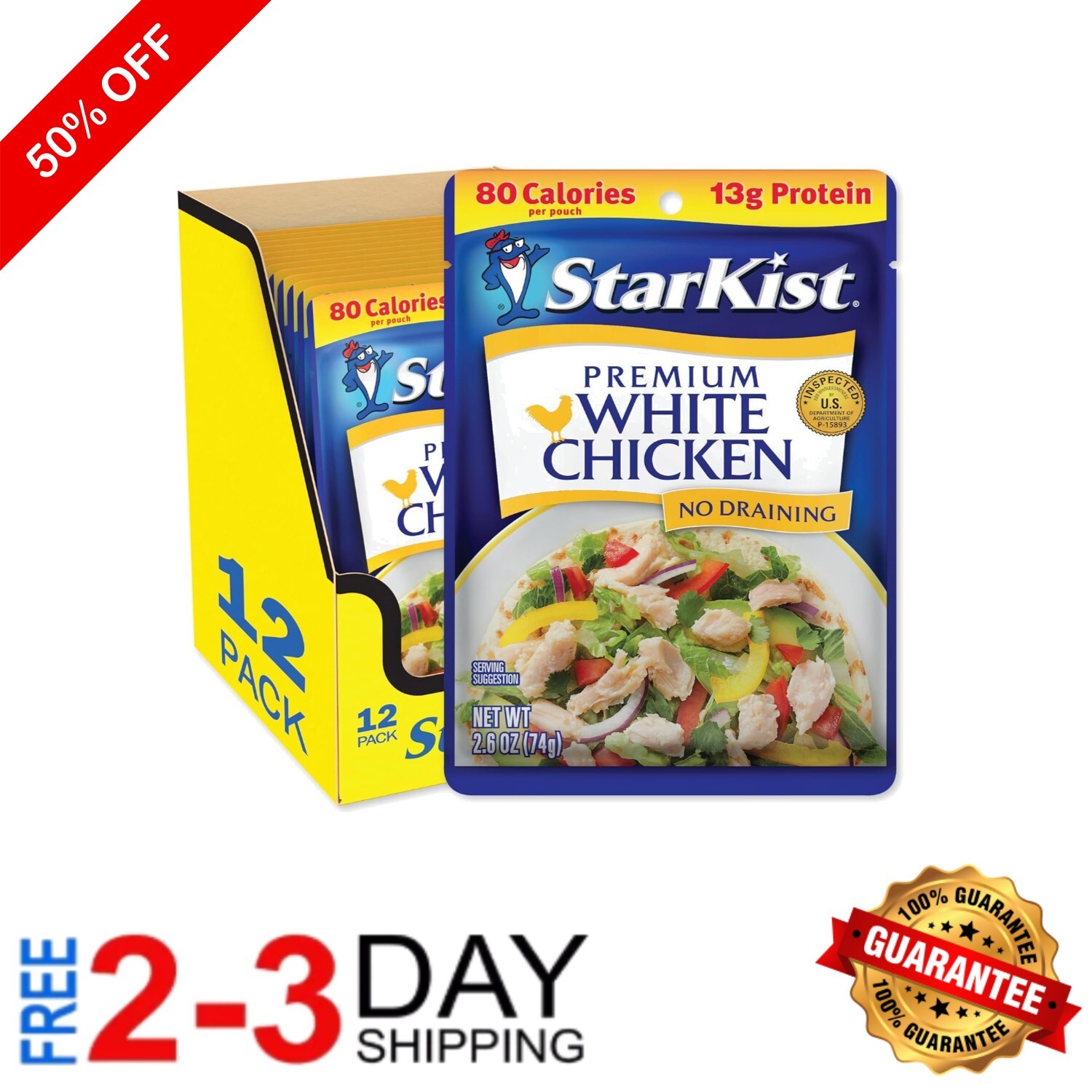 Flavor Fresh  White Chicken, No Drain - Ideal for Quick Meals (12 Pack)
