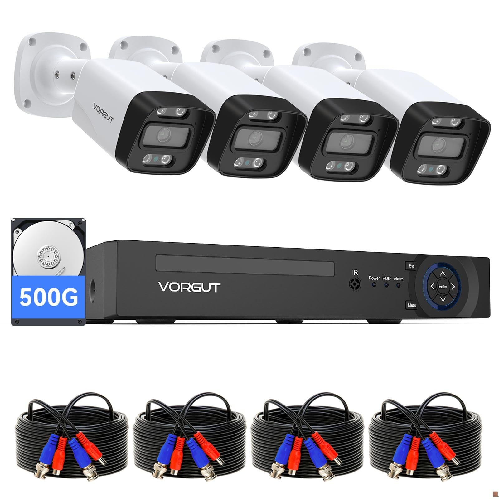 Wired Security Camera System, 8 Channel 5MP Lite CCTV Surveillance DVR Kit wi...