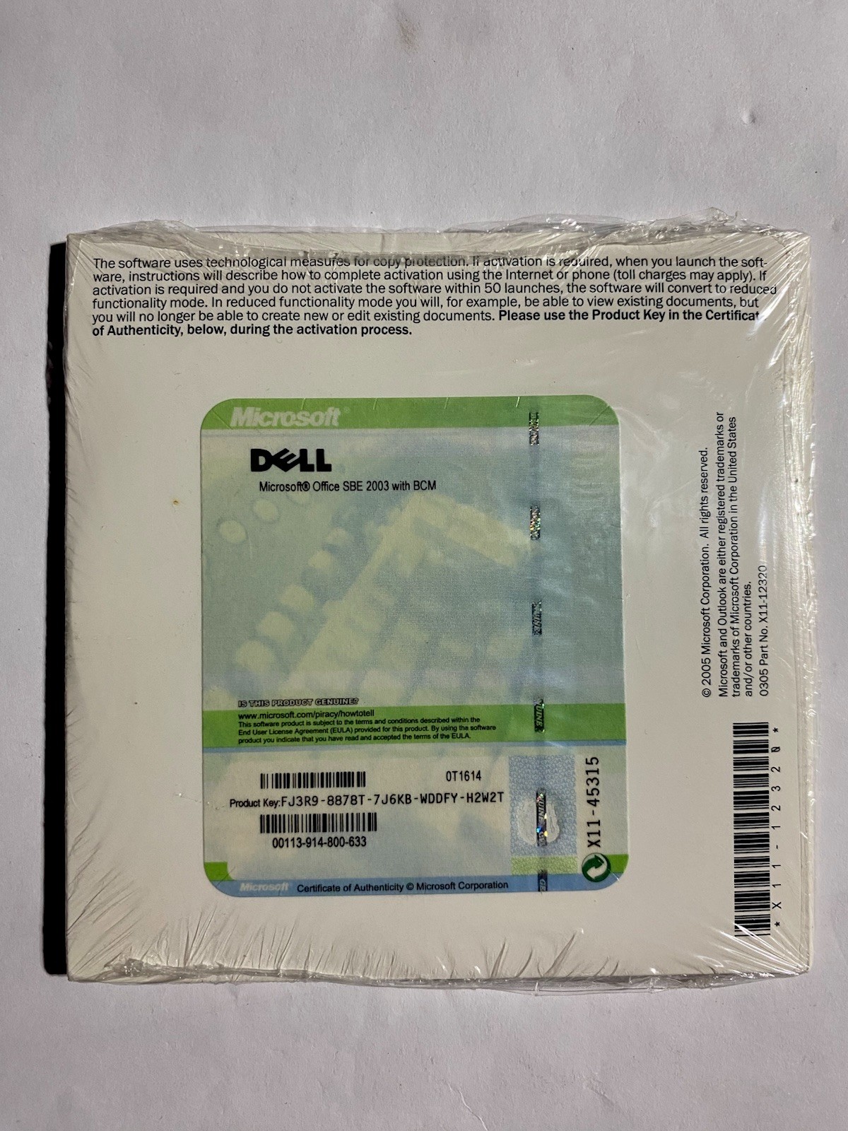 Dell Microsoft Office Small Business Edition 2003 with BCM Disc