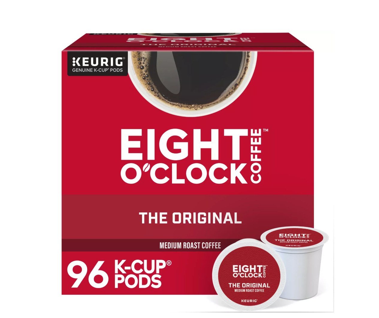 Eight O'Clock Original Coffee Keurig® K-Cup® Pods, Medium Roast, 96/Carton