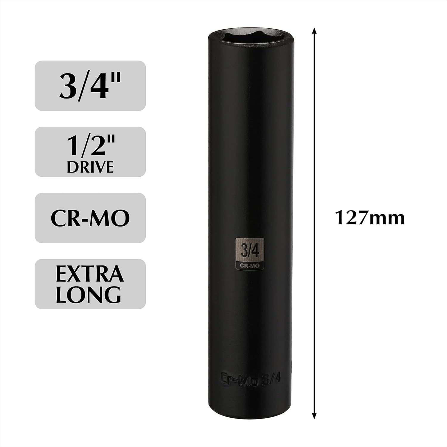 EMENTOL 1/2 Inch Drive Extra Long Deep Impact Socket - 3/4 Inch,