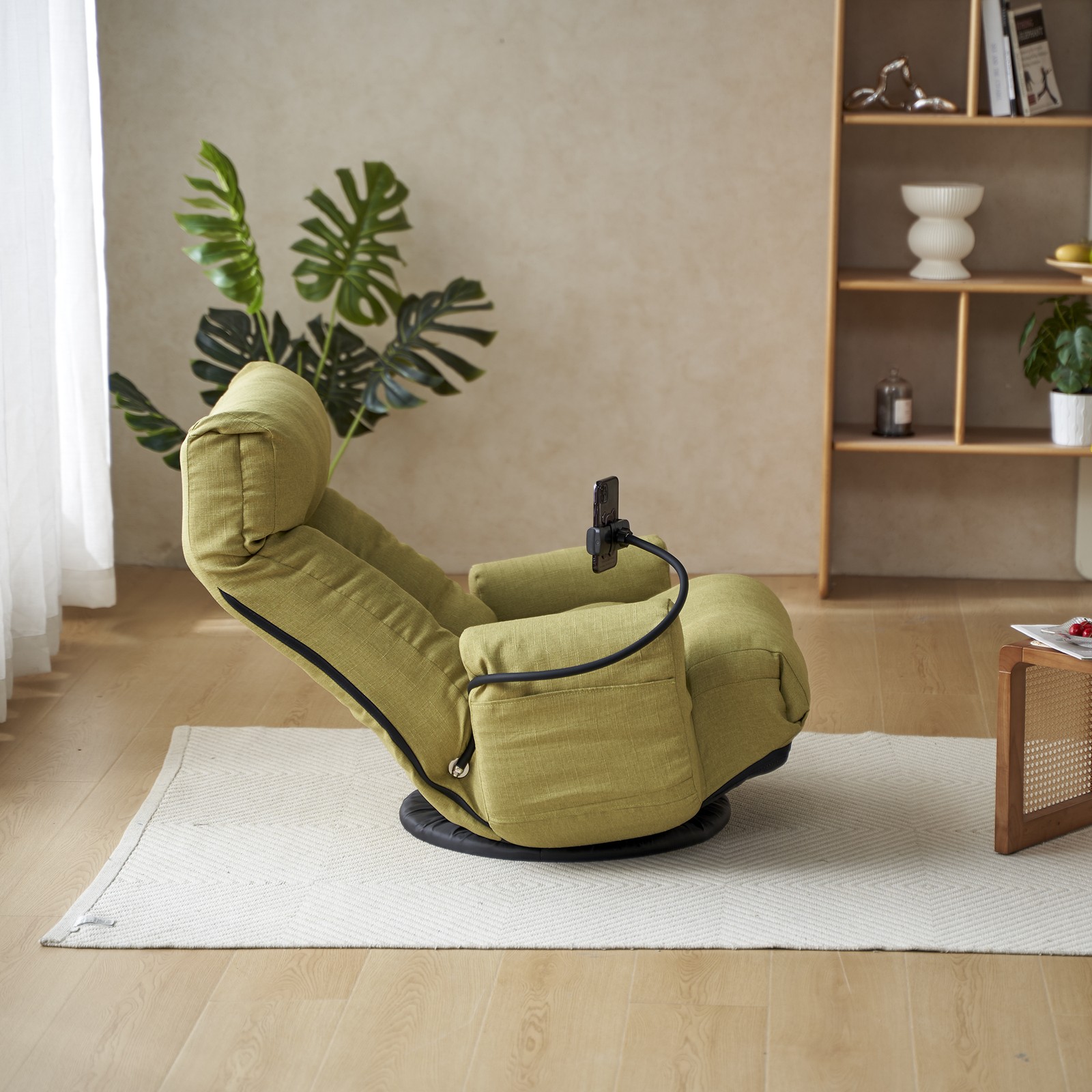 Adjustable Lounge Sofa Chair 360 Rotatable Recliner Green