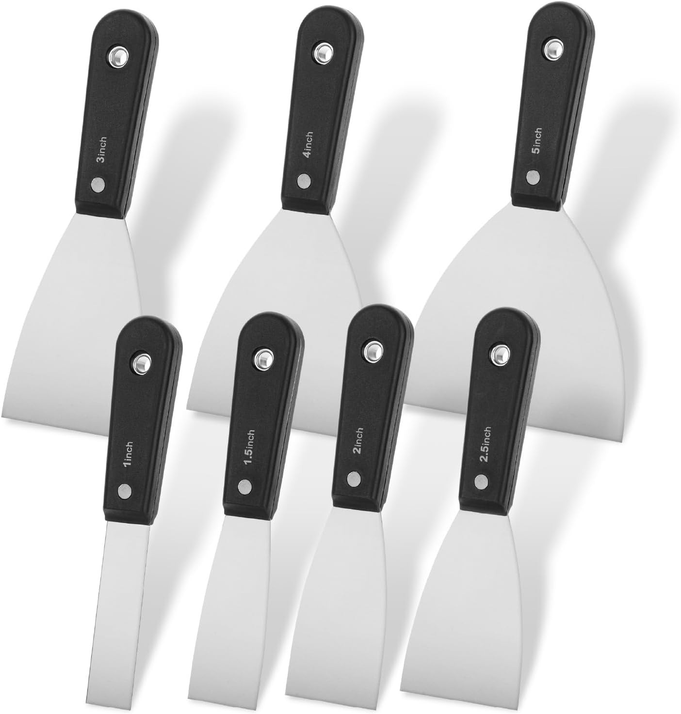 Putty Knife Set 7 Pcs Stainless Steel Durable Flexible Wall Drywall Scraper