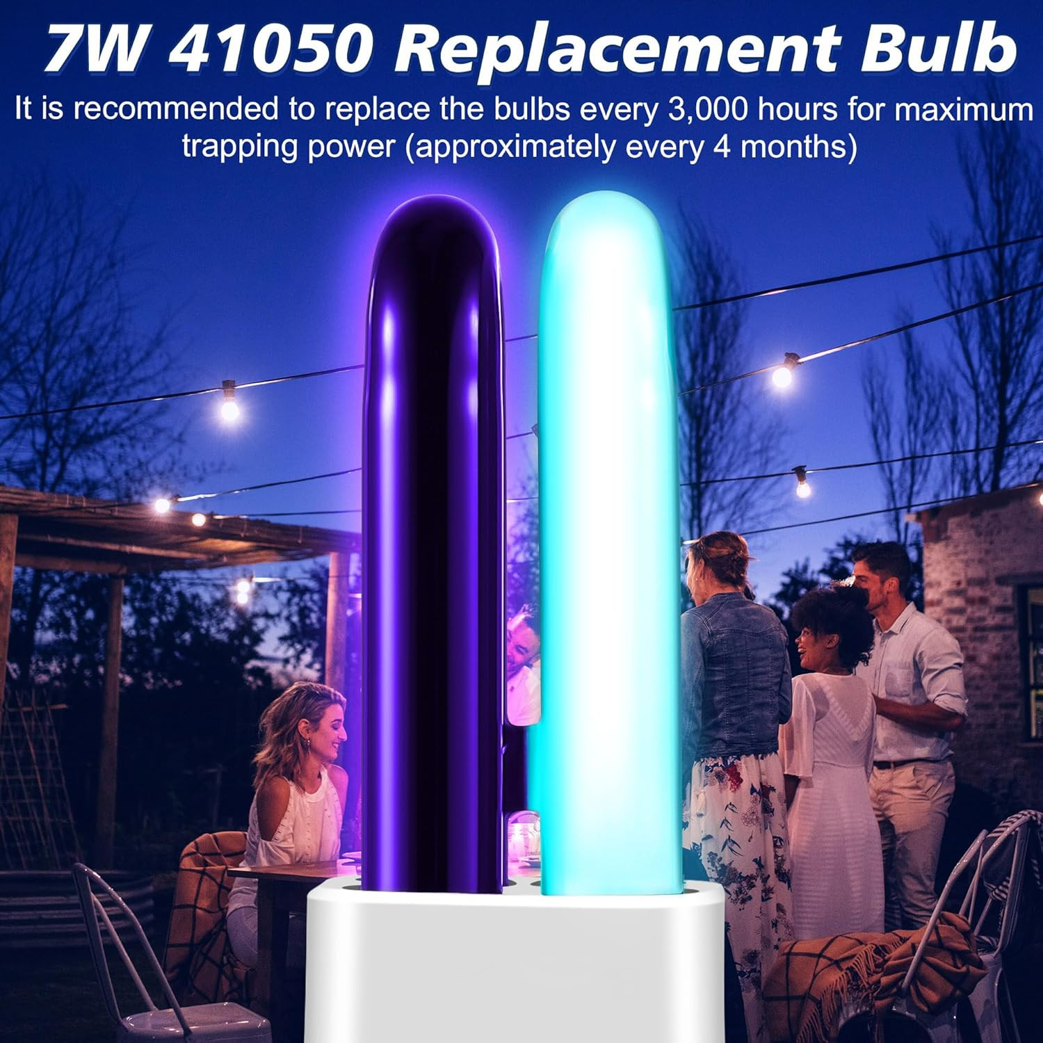 2 Pack 41050 7W Replacement Bulb, Upgraded 2 Color Bug Zapper Bulbs Compatible w