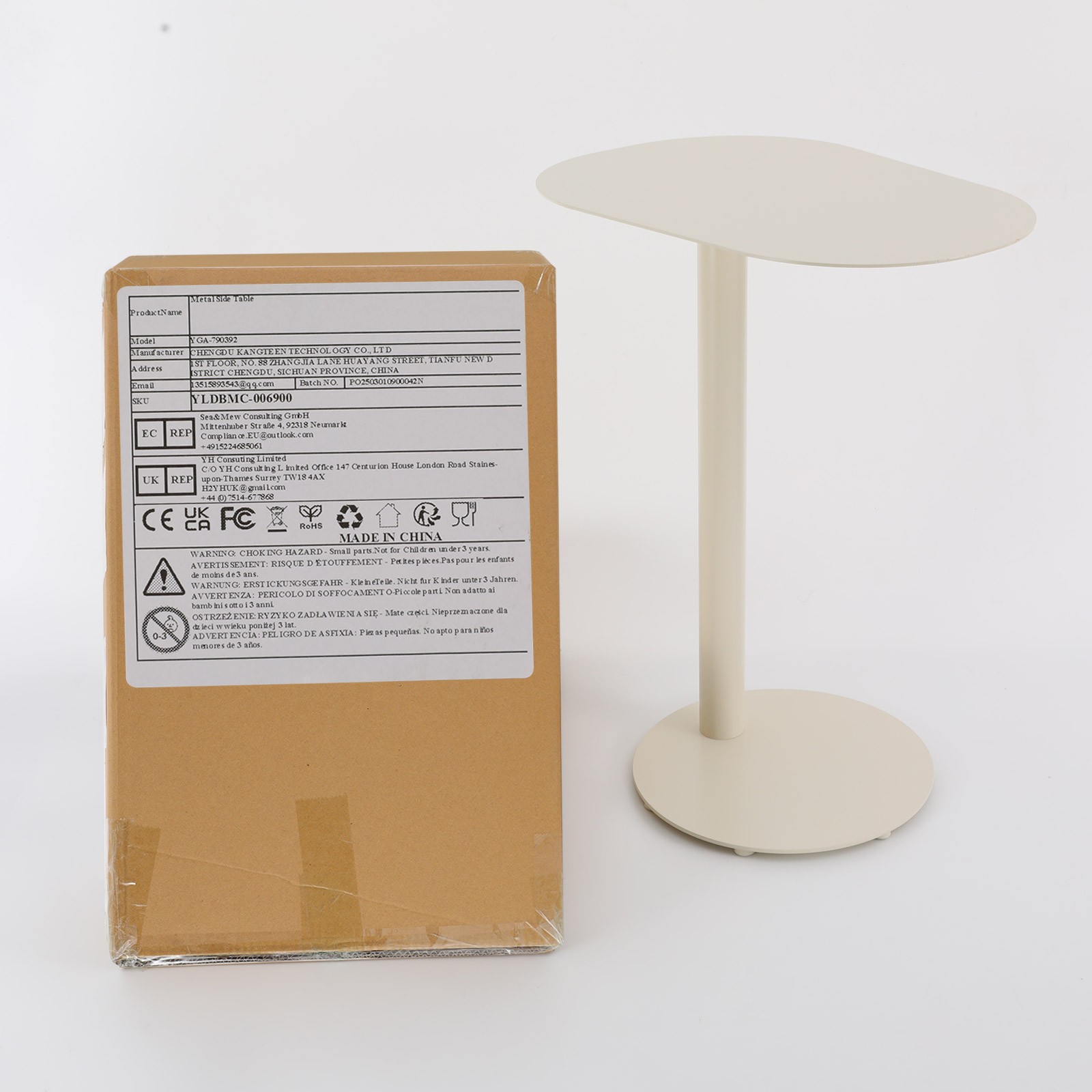 Modern C-Shaped End Table Metal Sofa Bed Side Table Coffee Table Laptop Stand