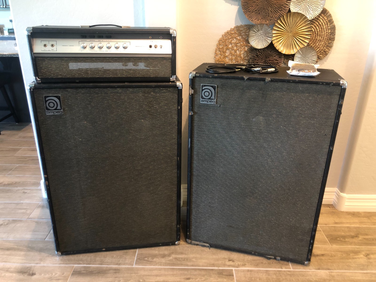 Vintage 1970's Ampeg V4 Tube Amplifier w/ Ampeg Altec 215 + Ampeg 412 Cabinets