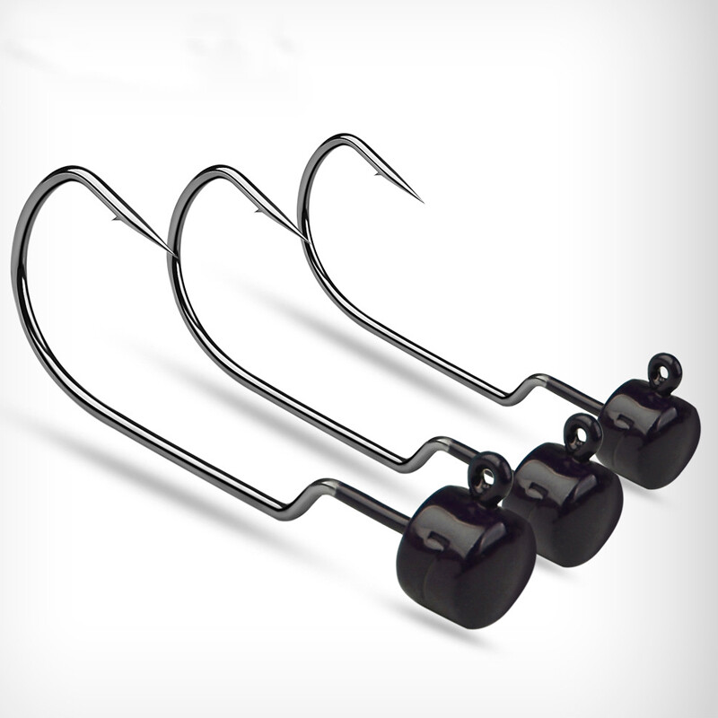 25pcs Mushroom Head Ned Rig Jig Heads Weedless Wide Gap Hook Bass Fishing Lure