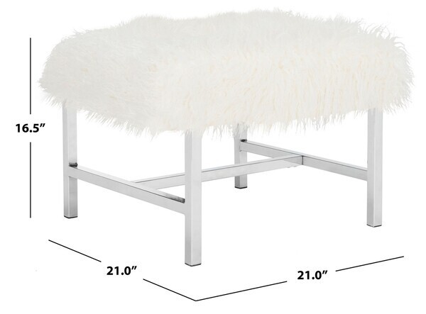 Safavieh Faux Sheepskin Square Bench, Reduced Price 2172725070 FOX6266B