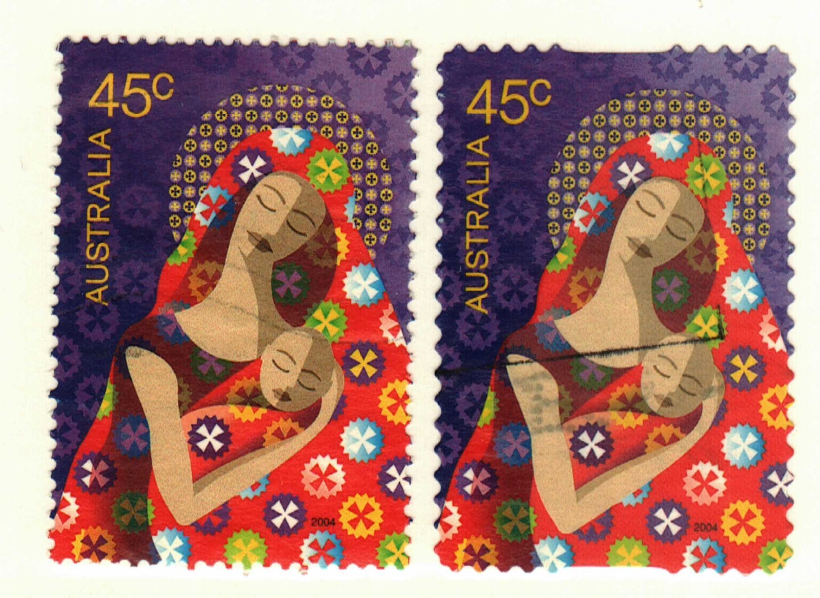 Australia #2316, 2319 used Christmas