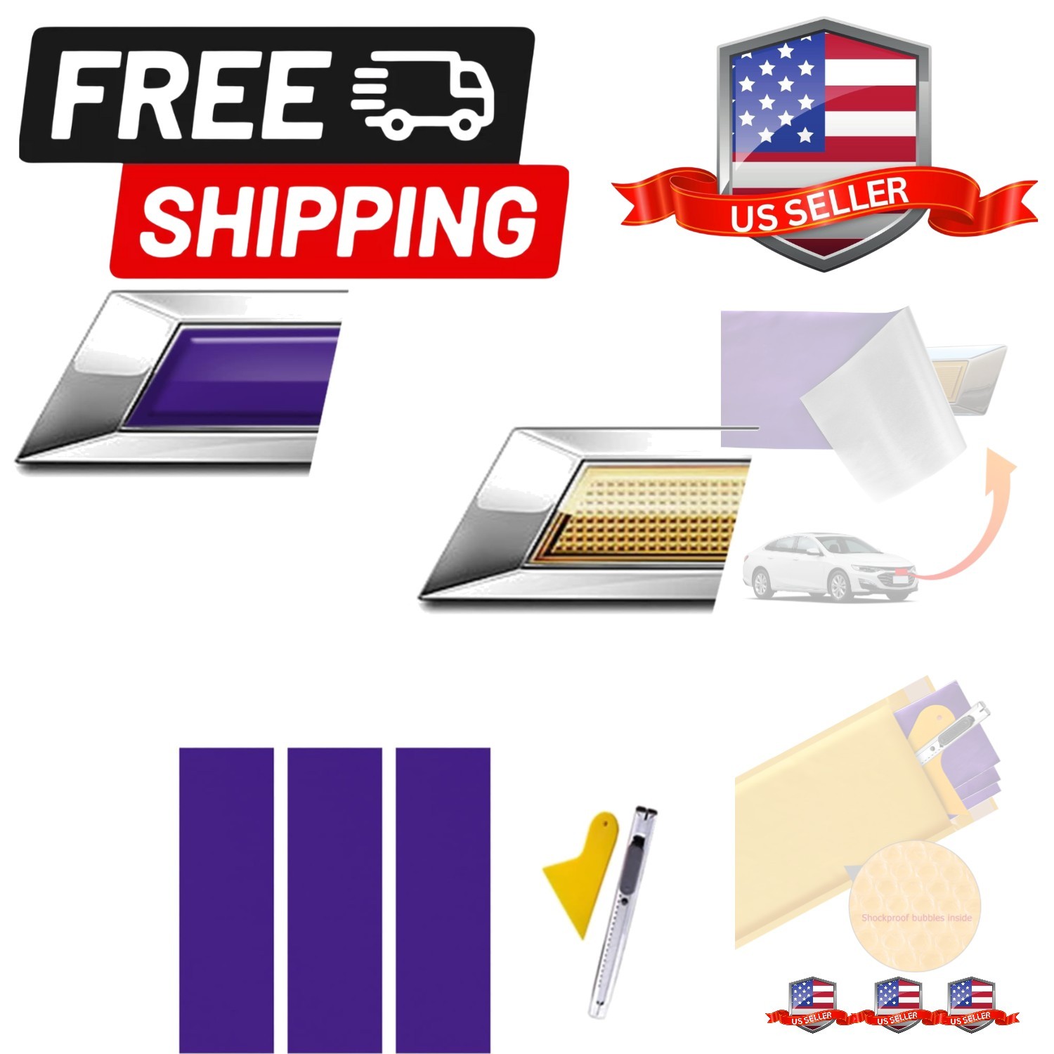 Compatible with Bowtie Logo Wrap Stickers Cut-Your-Own Emblem Overlay DIY Dec...