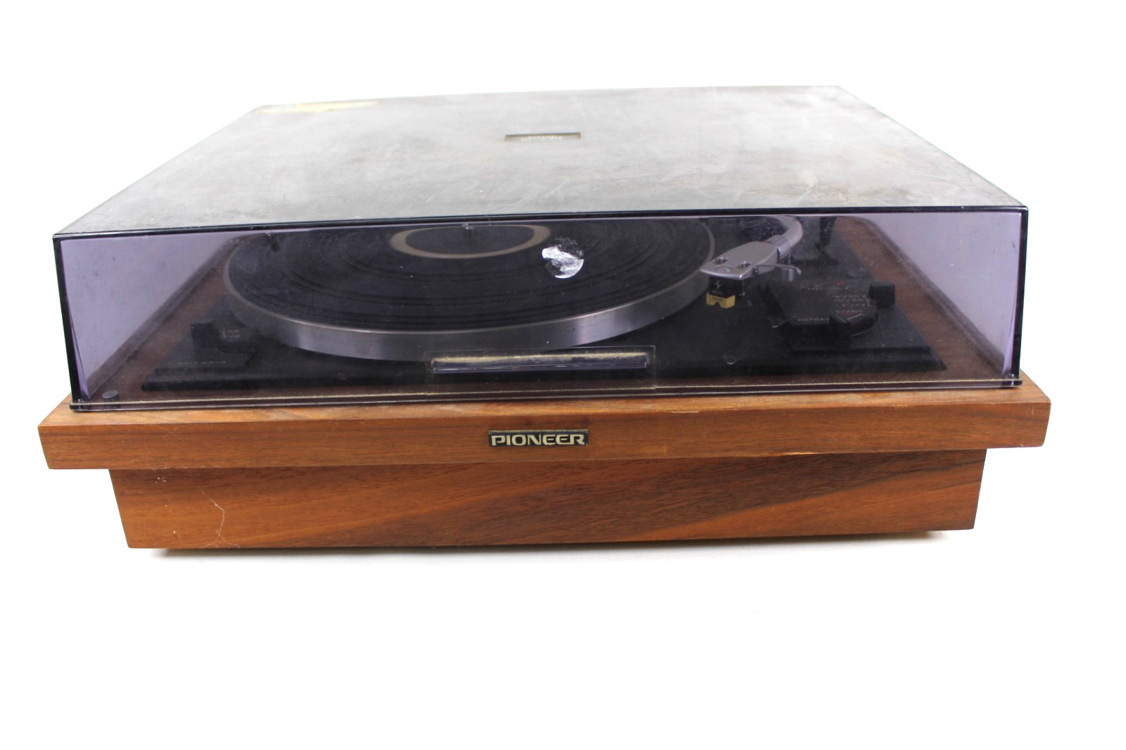 Vintage Pioneer PL-A35 Turntable with Shure M55E & Dust Cover ** Parts or Repair