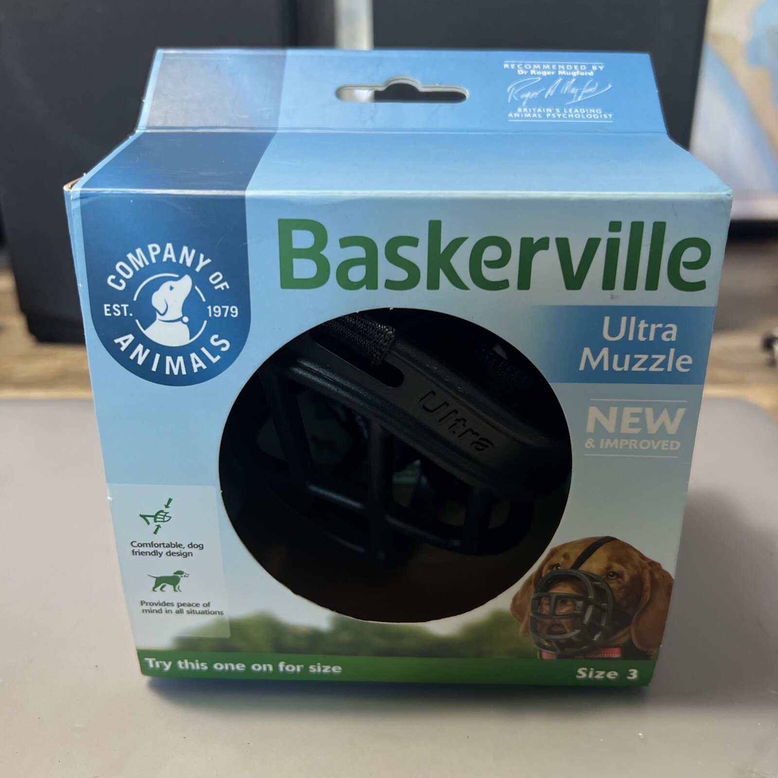 Company Of Animals Baskerville Ultra Dog Muzzle, Size 3 for Dogs 25 to 45 Lbs