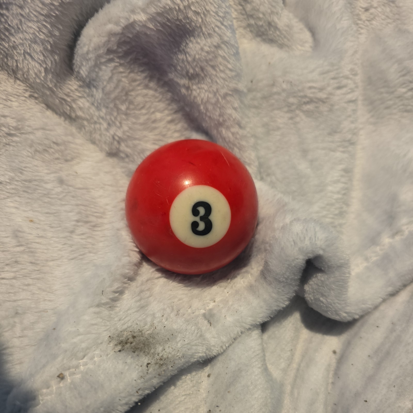 Vintage No. 3 Solid Red Pool Ball Billiard 1 3/4" Replacement (R)