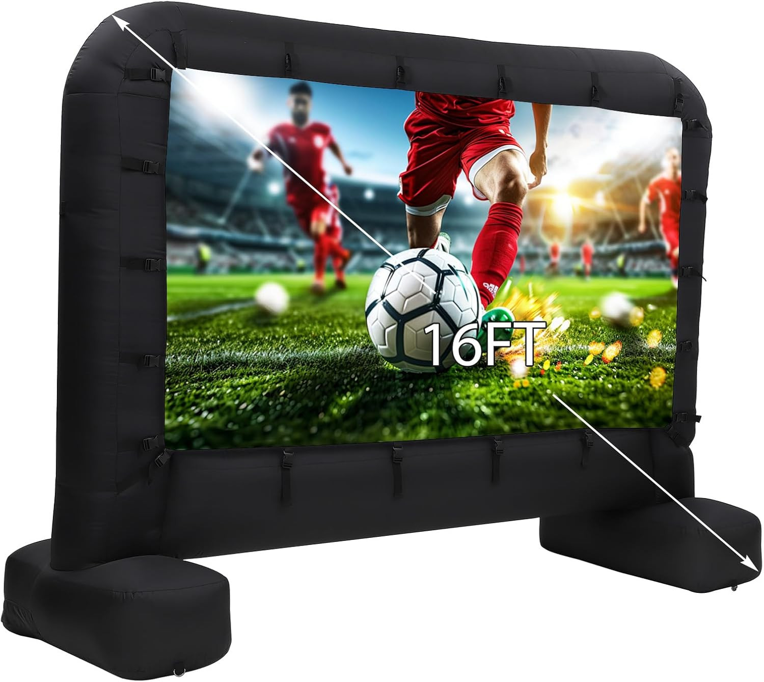16Ft Inflatable Movie Projector Screen, Outdoor Movie Screen with Quiet Air Blow