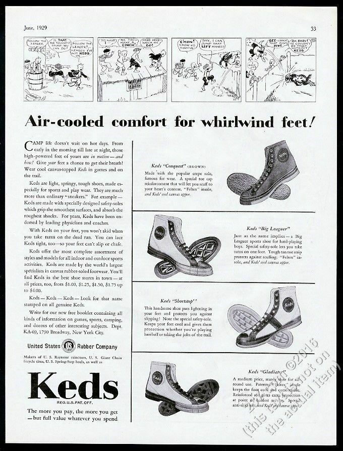 1929 Keds high top basketball shoes 4 styles photo vintage print ad