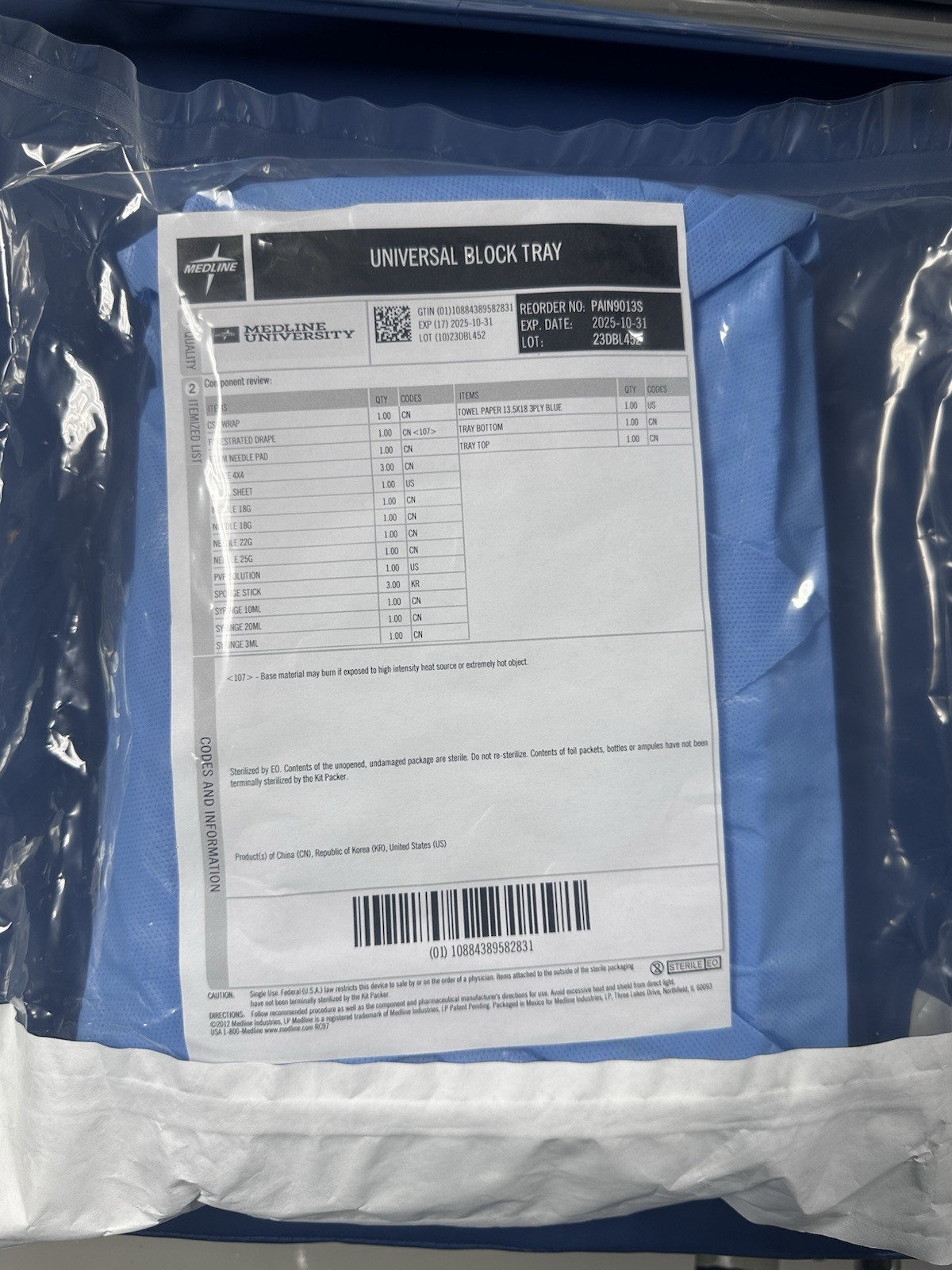 Medline - Universal block Tray