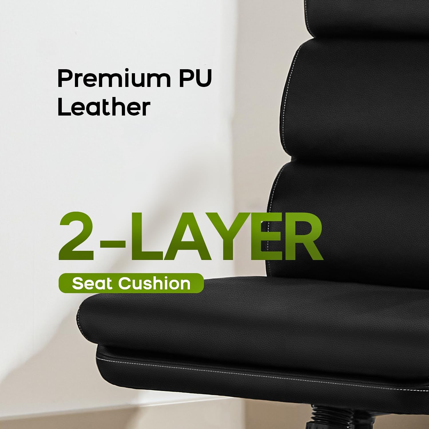 Office Chair Adjustable Desk Chair Mid Back Executive Comfortable Bonded Leat...