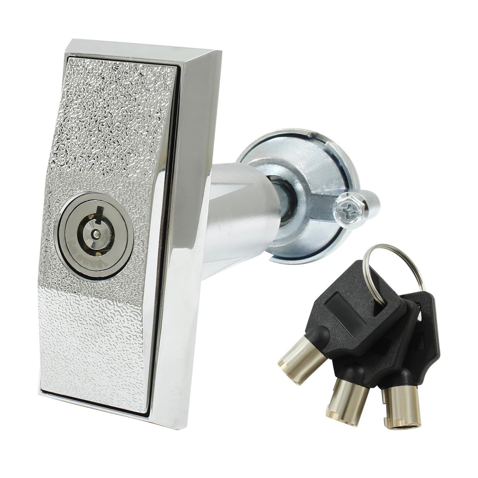 Rierdge Vending Machine Lock T-Handle with 3 Keys for Candy Snack Machine Chrome