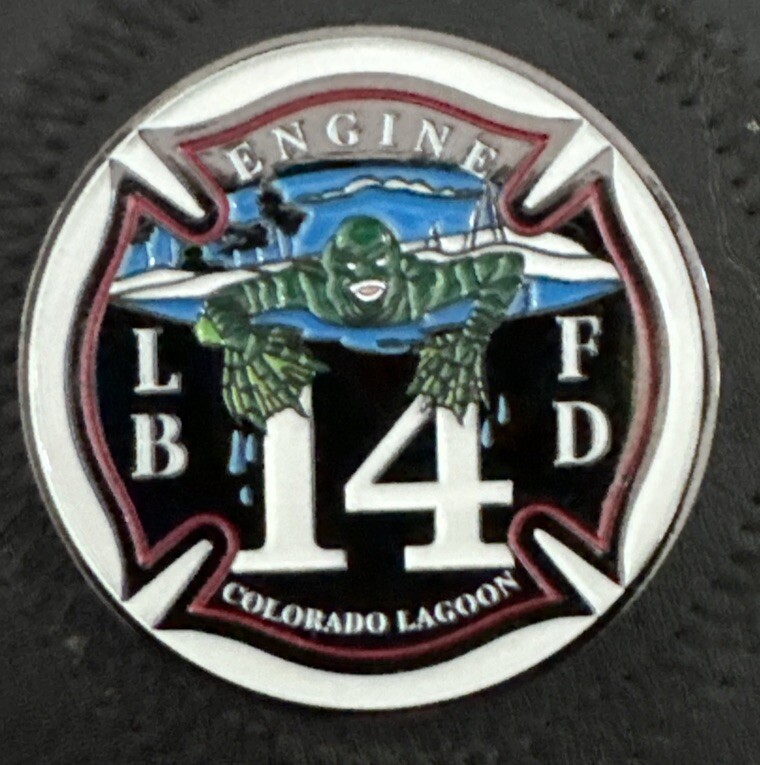 Long Beach California Fire Department Engine 14 Challenge Coin Colorado Lagoon