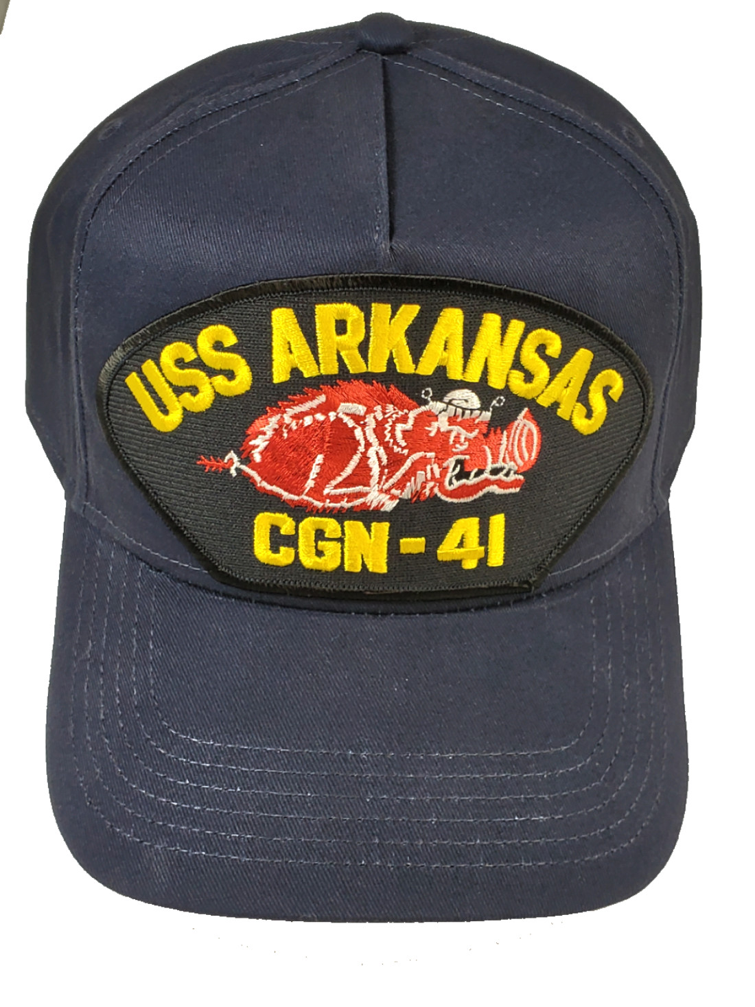 USS Arkansas CGN-41 Ship HAT - Navy Blue - Veteran Owned Business