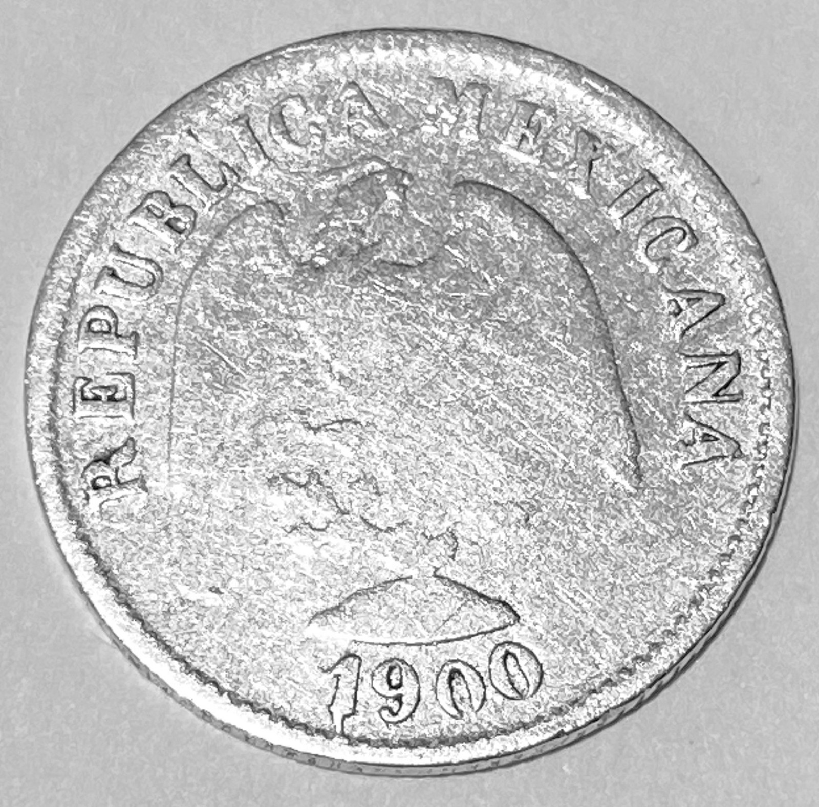 MEXICO KM404 10 Centavos 1900 ZsZ Silver