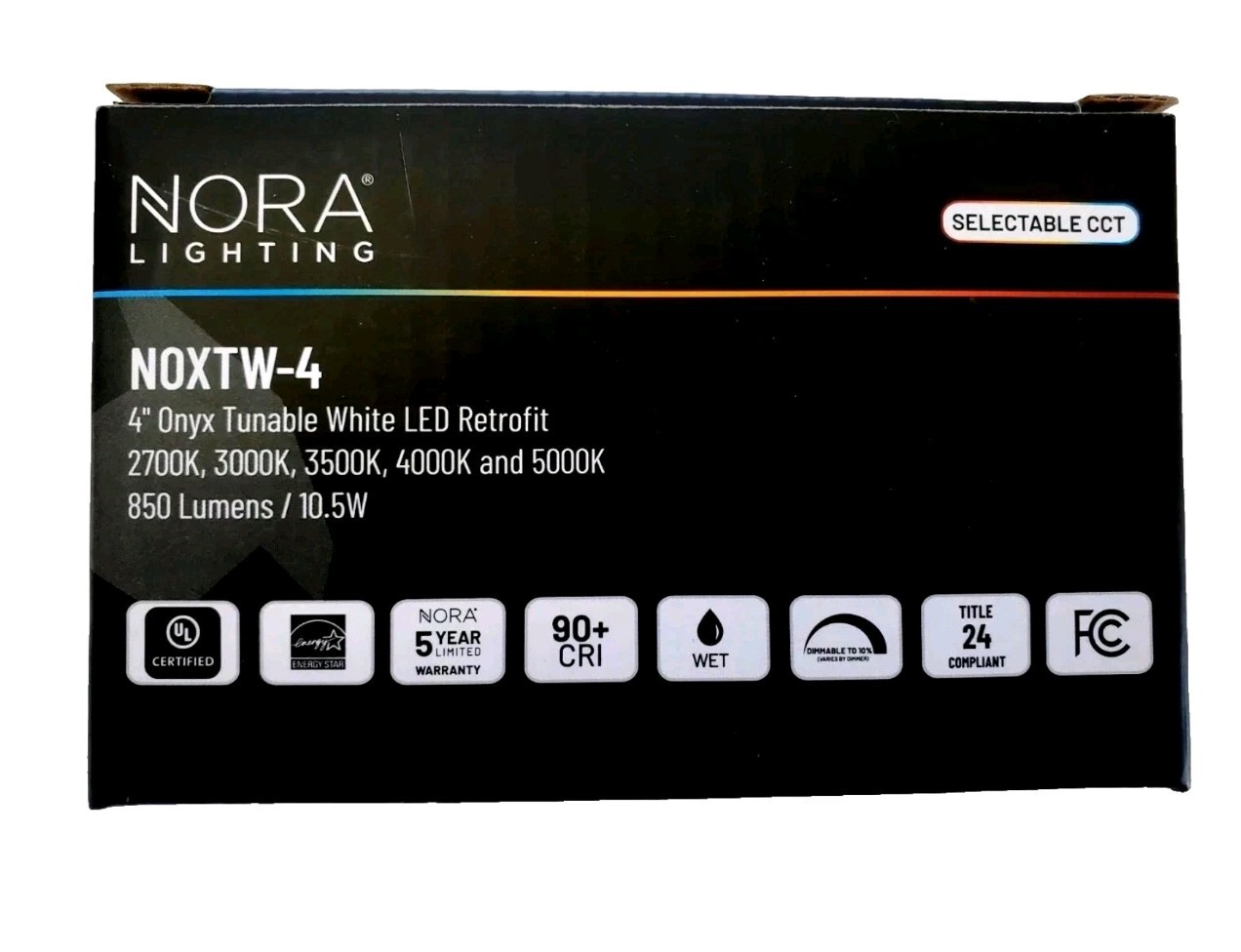 Nora Lighting NOXTW-431 Onyx 4" Adjustable Color Temperature LED - White