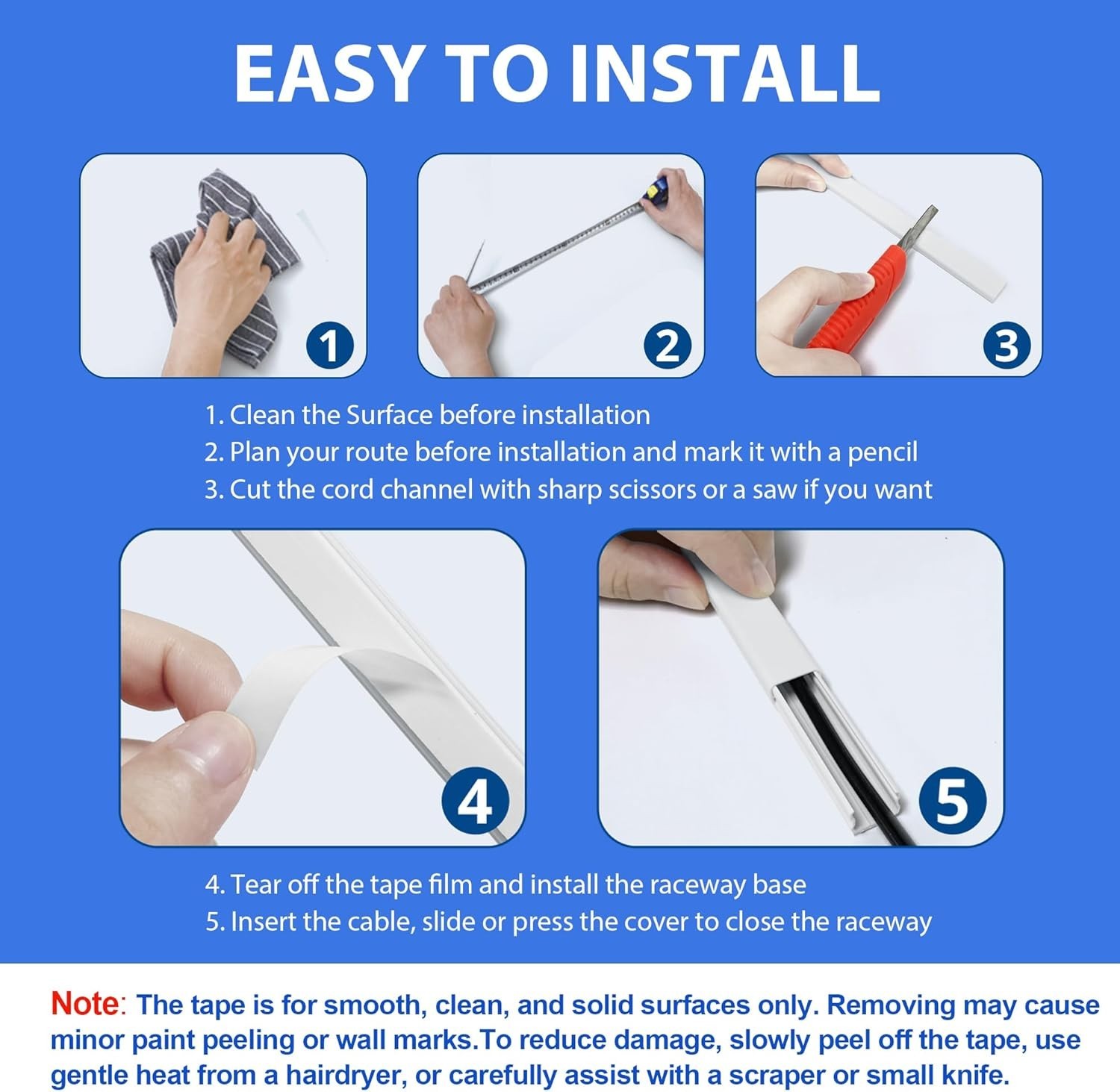 PVC Cord Hider, 102in - Simplify Your Cable Management Effortlessly