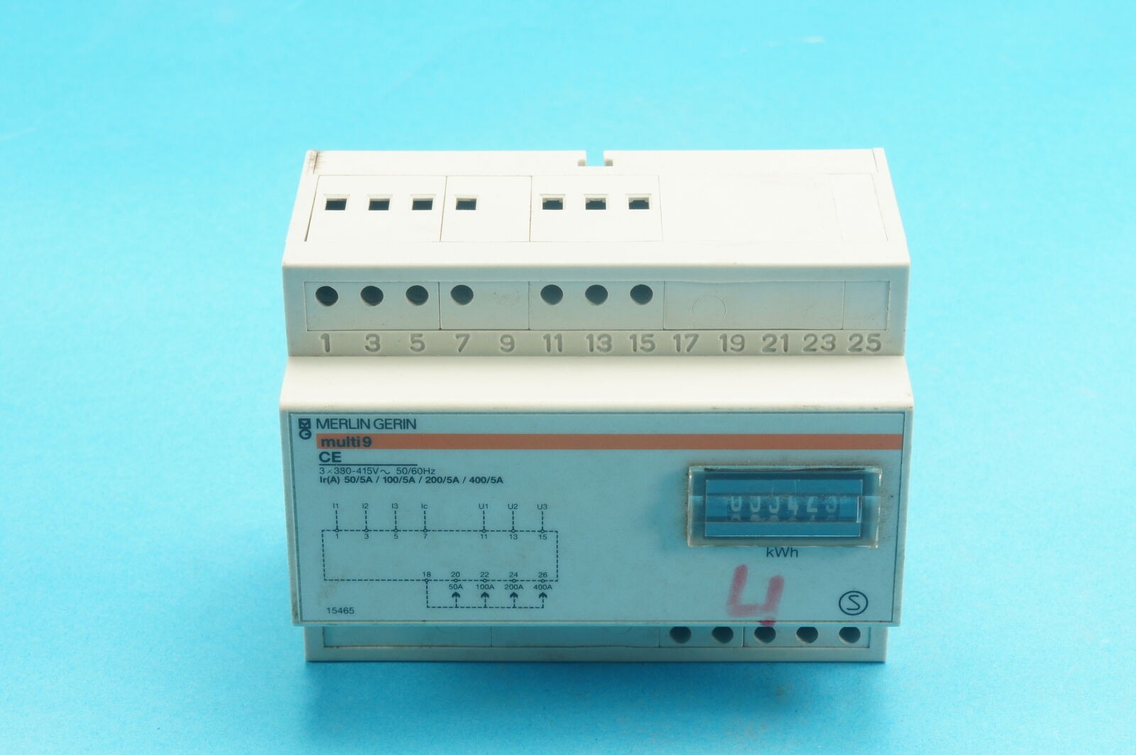 Merlin Gerin Multi 9 CE 15465 3 phase energymeter 3x380-415VAC 50-100-200-400/5A