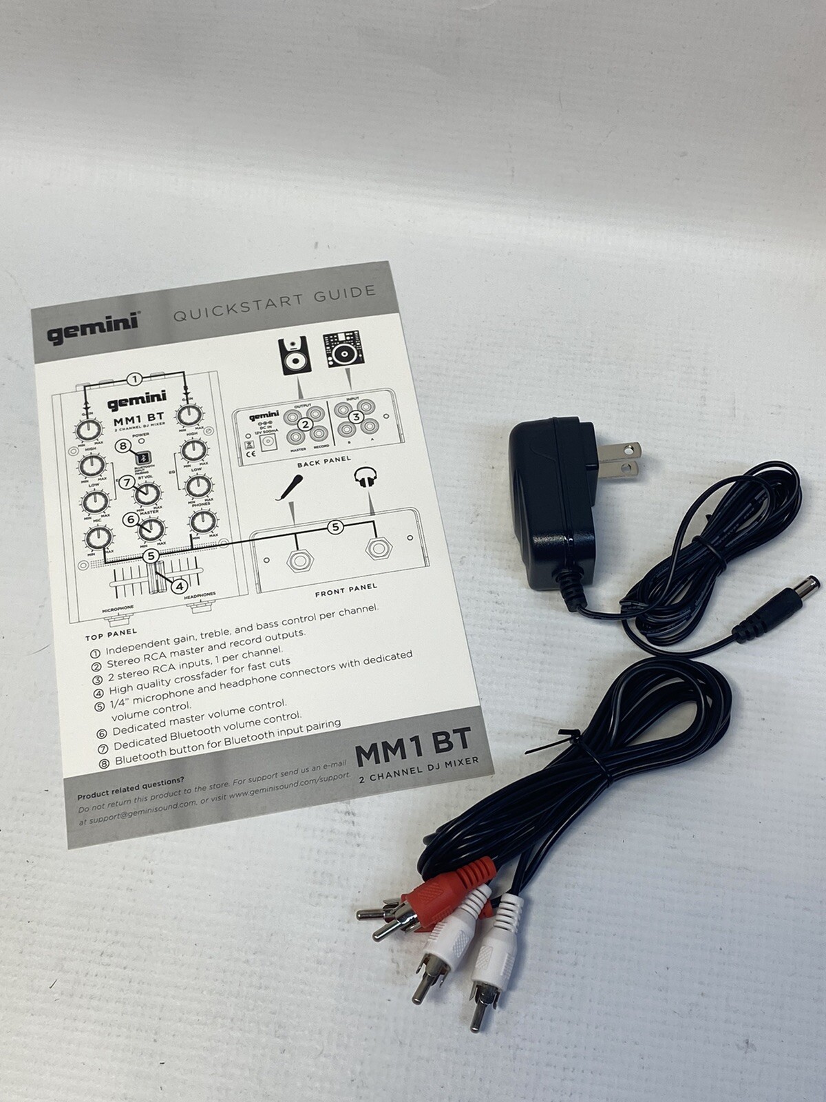 Gemini MM1BT 2-Channel DJ Mixer with Bluetooth
