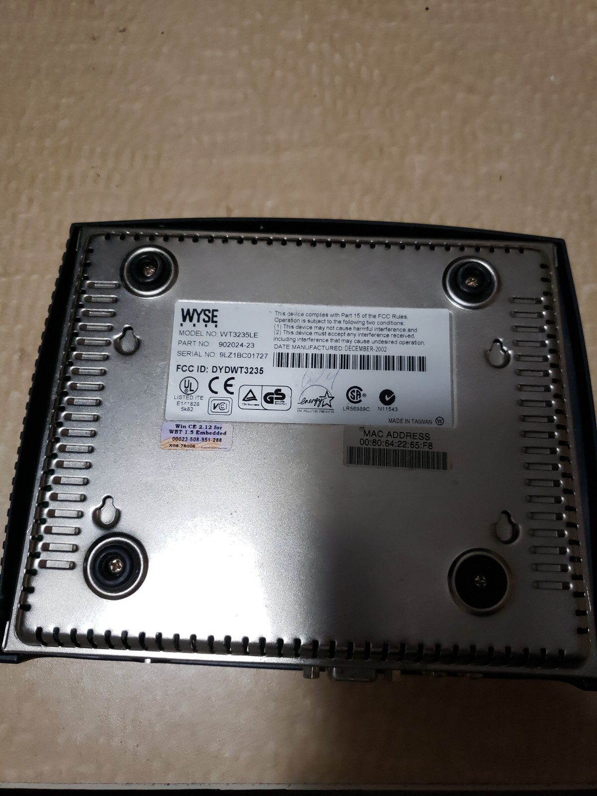 Wyse Winterm Thin Client WT3235LE 902024-23 WIN CE *Works