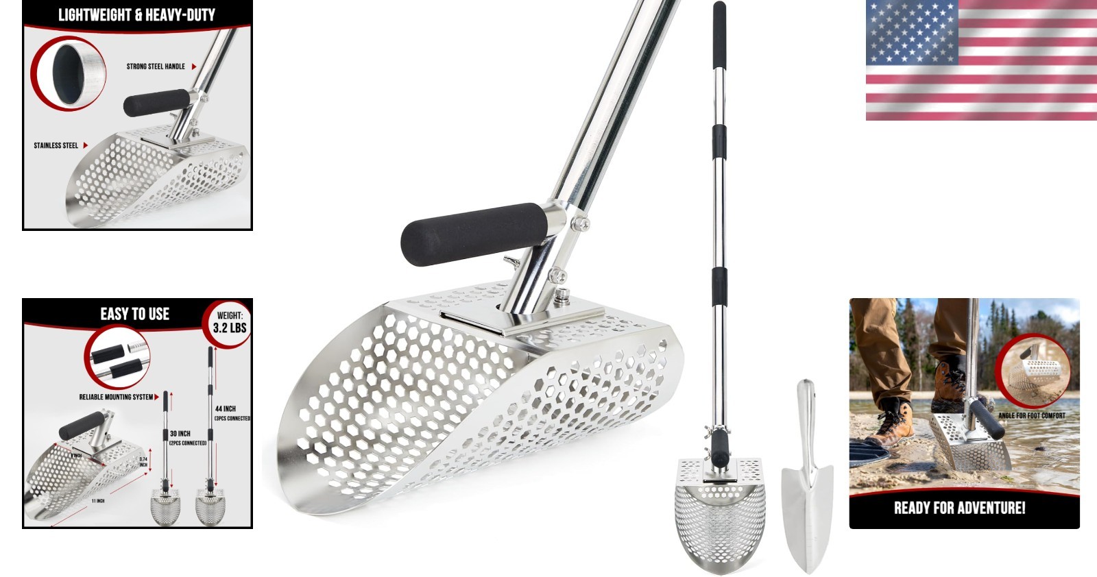Stainless Steel Metal Detector Scoop