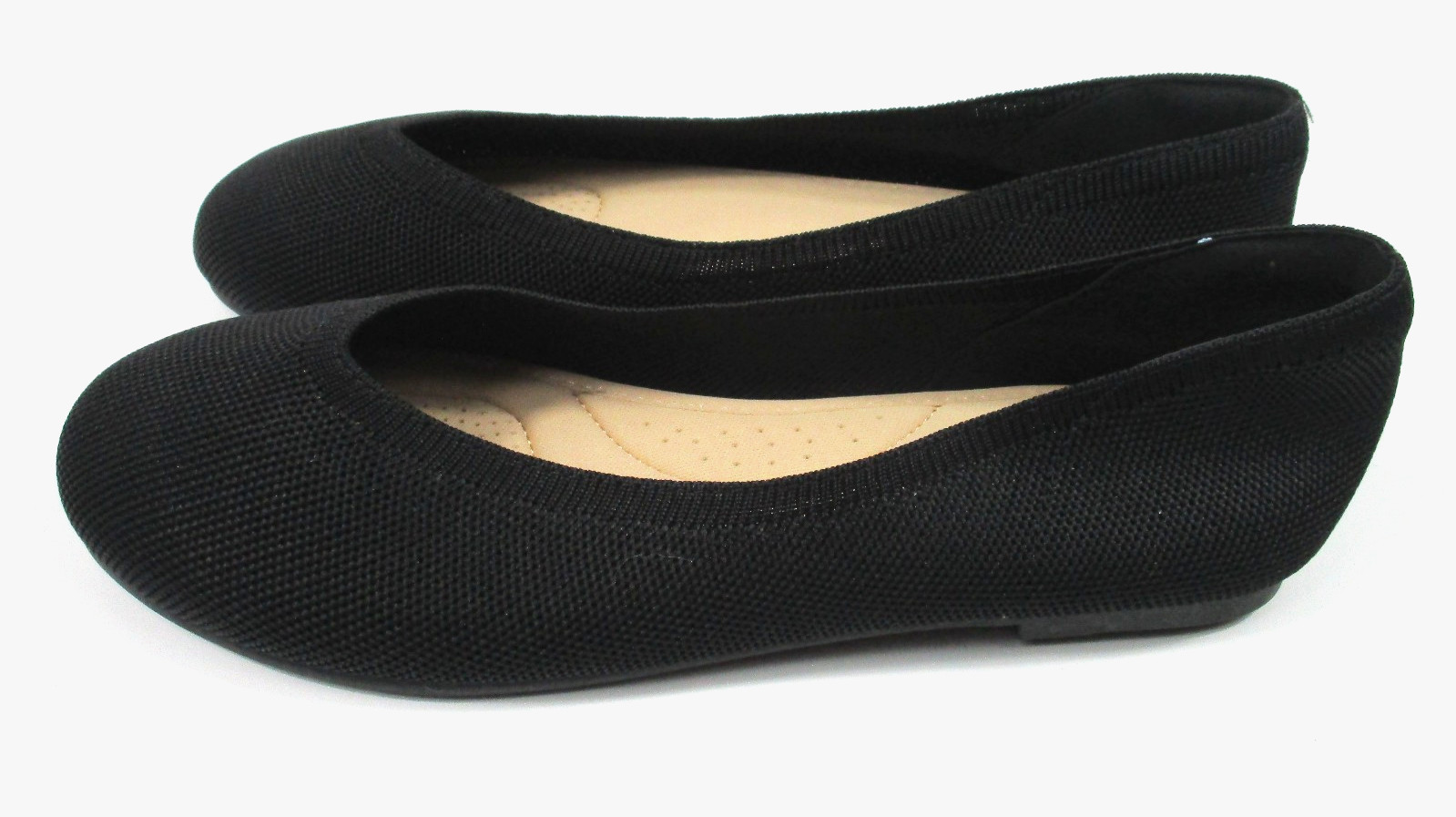 -NEW Veittes Comfort Fabric Ballet Flats Black Women's Shoes Size 10