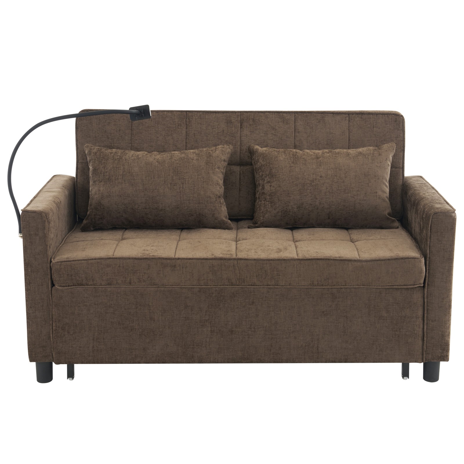 56.9" Loveseat Sofa Pull-out Sofa Bed Sleeper Sofa with a Reversible Backrest
