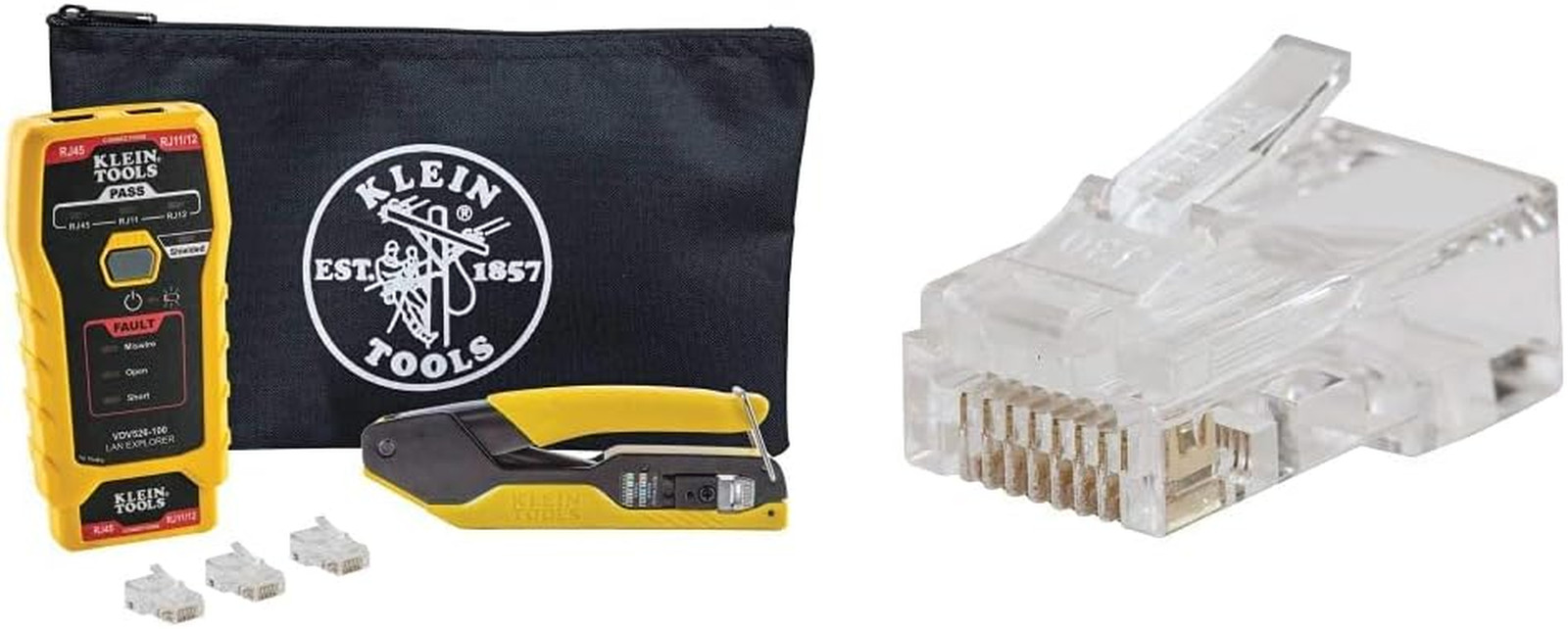 Ethernet Cable Tester, Crimper, and Connector Kit + CAT6 Pass-Thru Modular