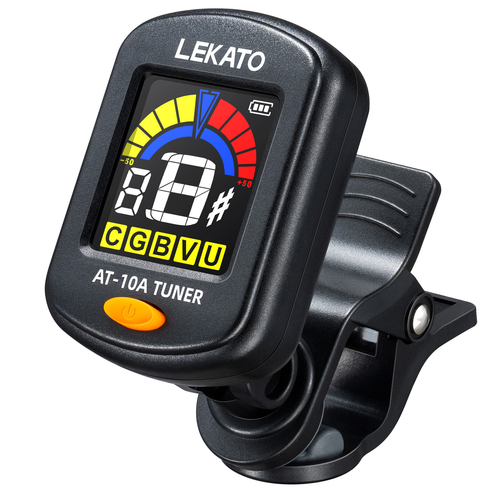 LEKATO Rechargeable Guitar Tuner Clip-on Color Screen for Bass Ukulele Violin US
