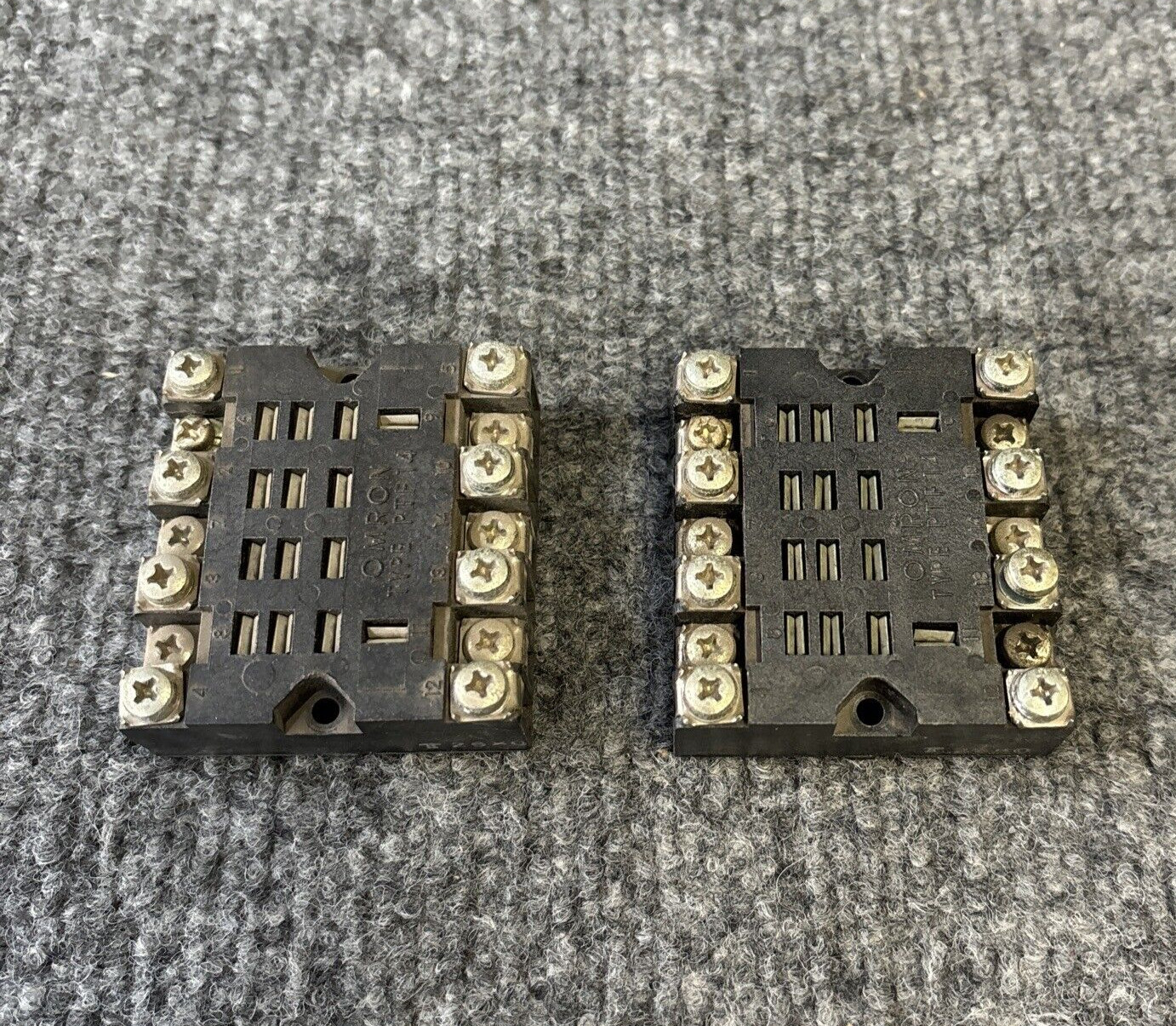Lot Of 2 - Omron PTF14 14-Pin  Relay Socket Base Used