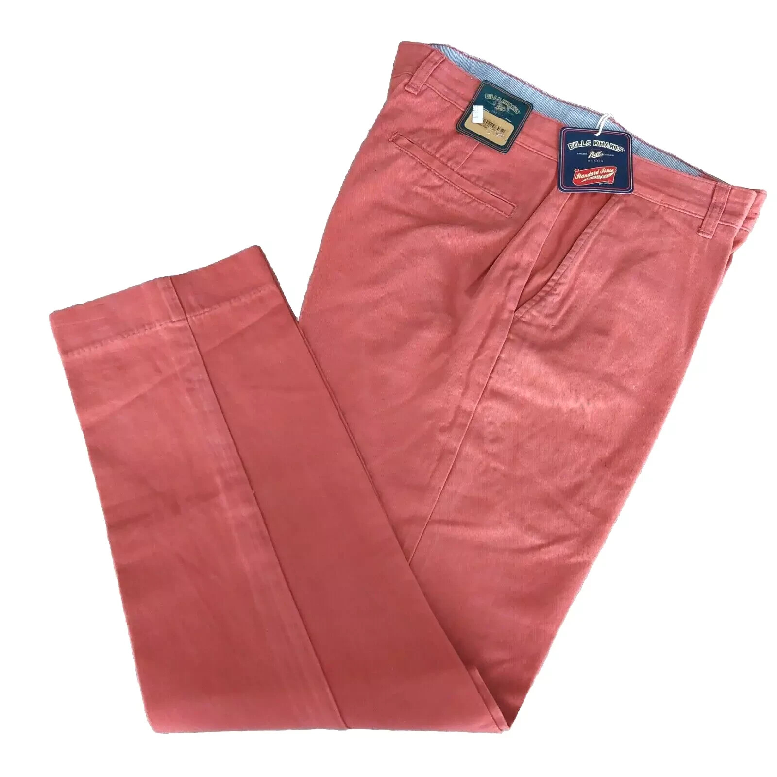 Bills Khakis Pants Weathered Red Parker Slim 33x30 NEW