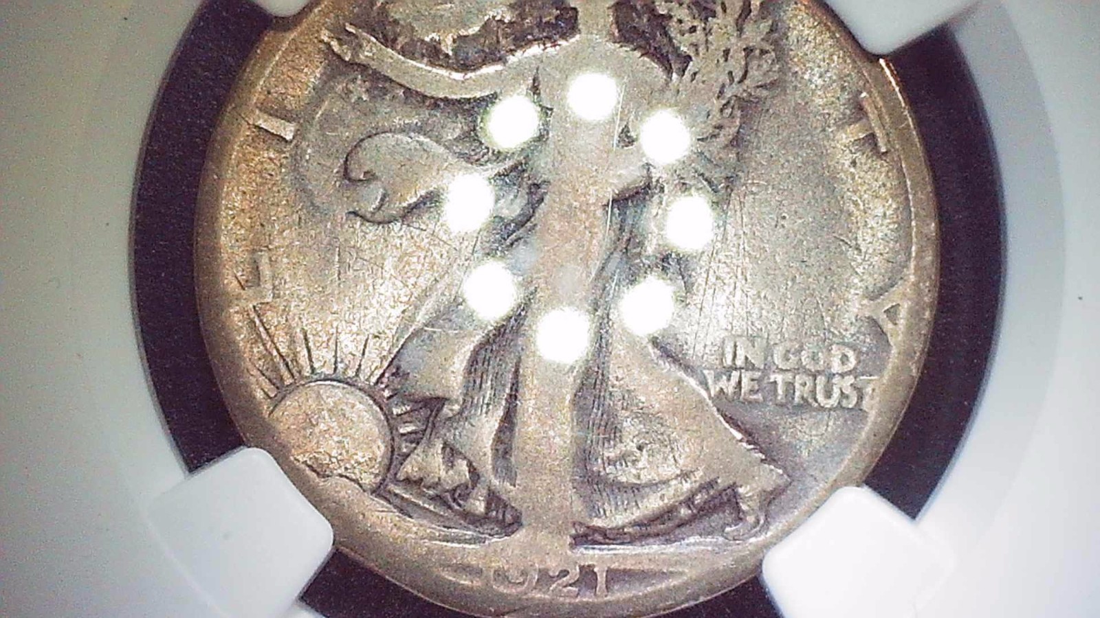 1921 S 50C ngc cleaned Walking half Dollar Fine Detail