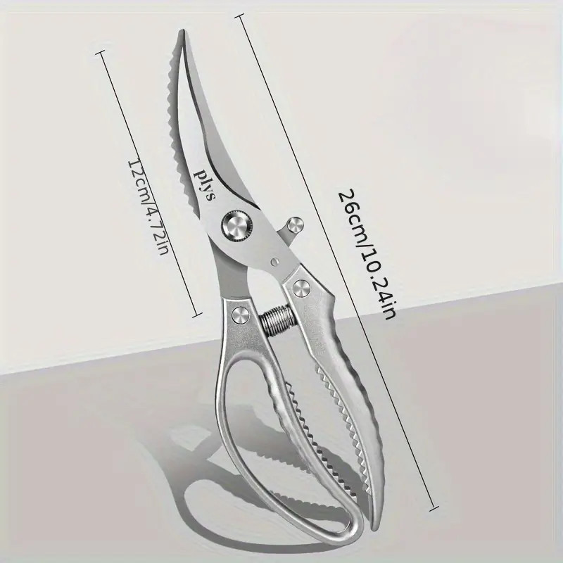 1PC Stainless Steel Multi - Use Kitchen Scissors, Cuts Chicken/Duck/Fish Bones